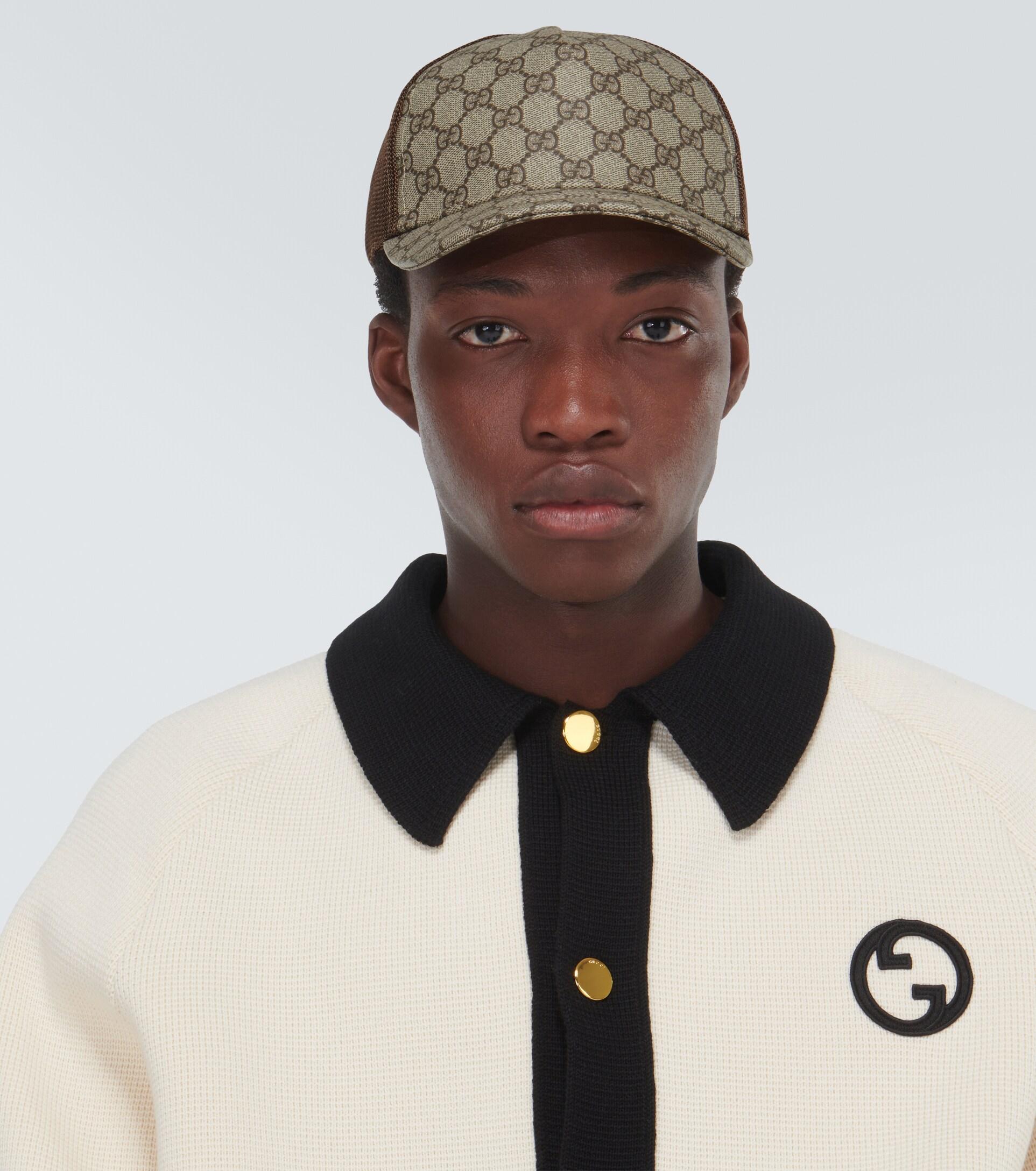 Gucci GG Supreme Canvas And Mesh Baseball Cap in Brown for Men | Lyst