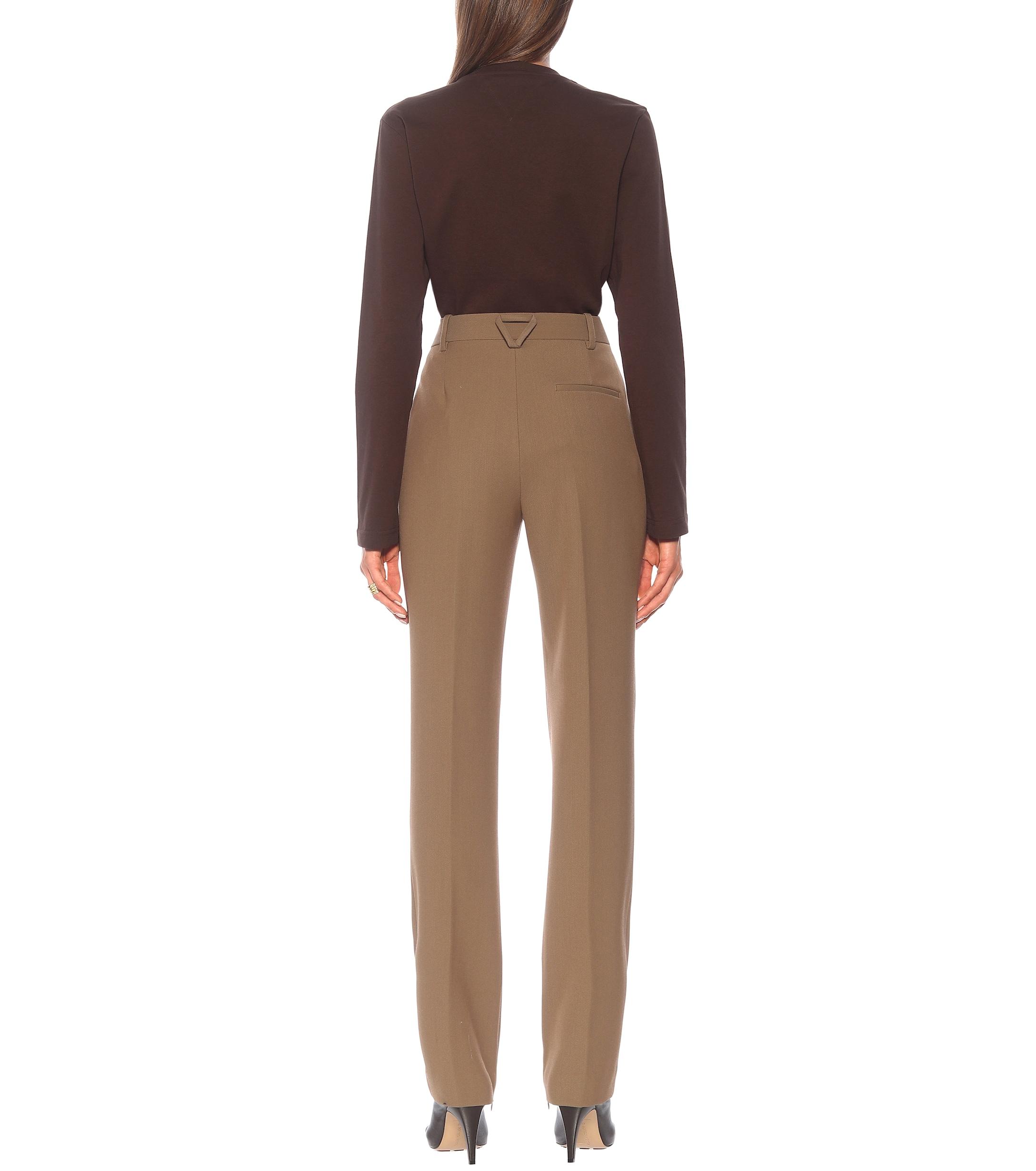 high rise wool pants