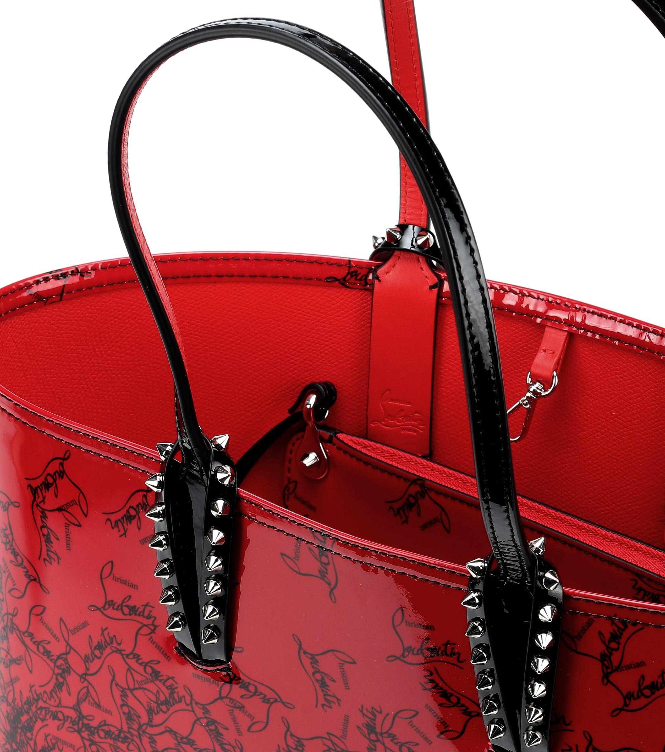 Christian Louboutin Cabata Small Patent Leather Tote in Red
