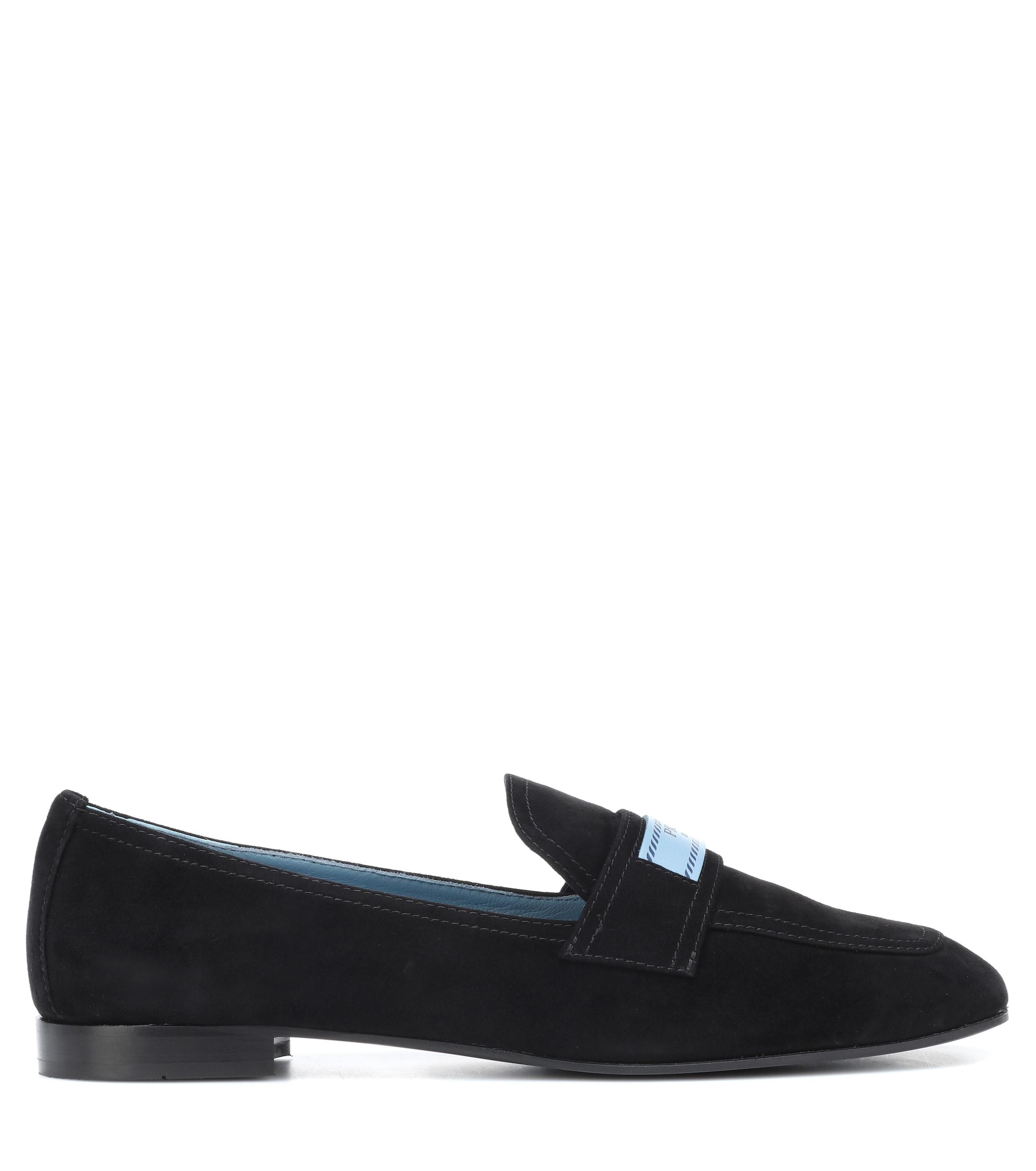 Prada Suede Loafers in Black Lyst