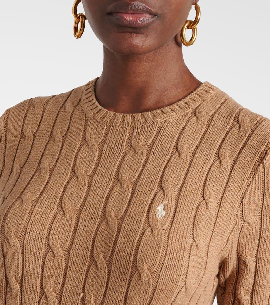 Polo Ralph Lauren Cable-knit Wool-cashmere Sweater in Brown