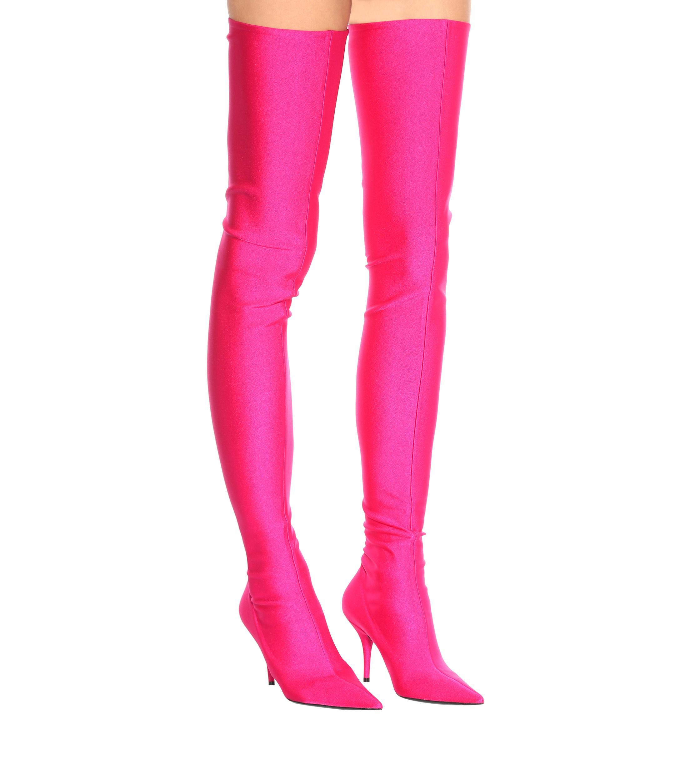 Balenciaga Knife Over-the-knee Boots in Pink | Lyst