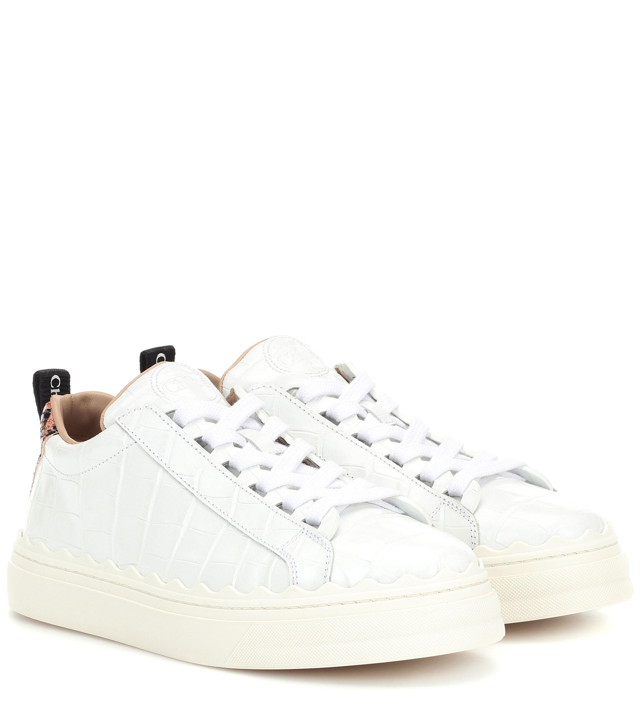 Chloé Lauren Low-top Leather Sneakers in White - Save 19% - Lyst