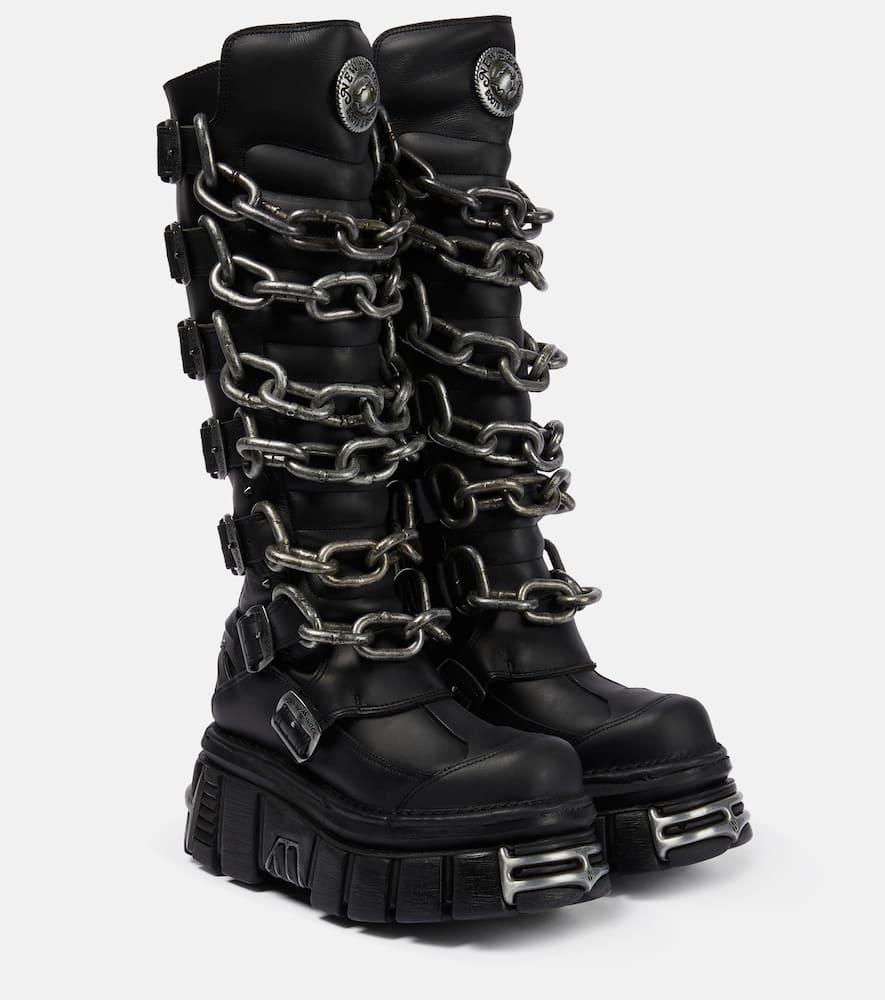 Vetements X New Rock Leather Platform Boots in Black | Lyst