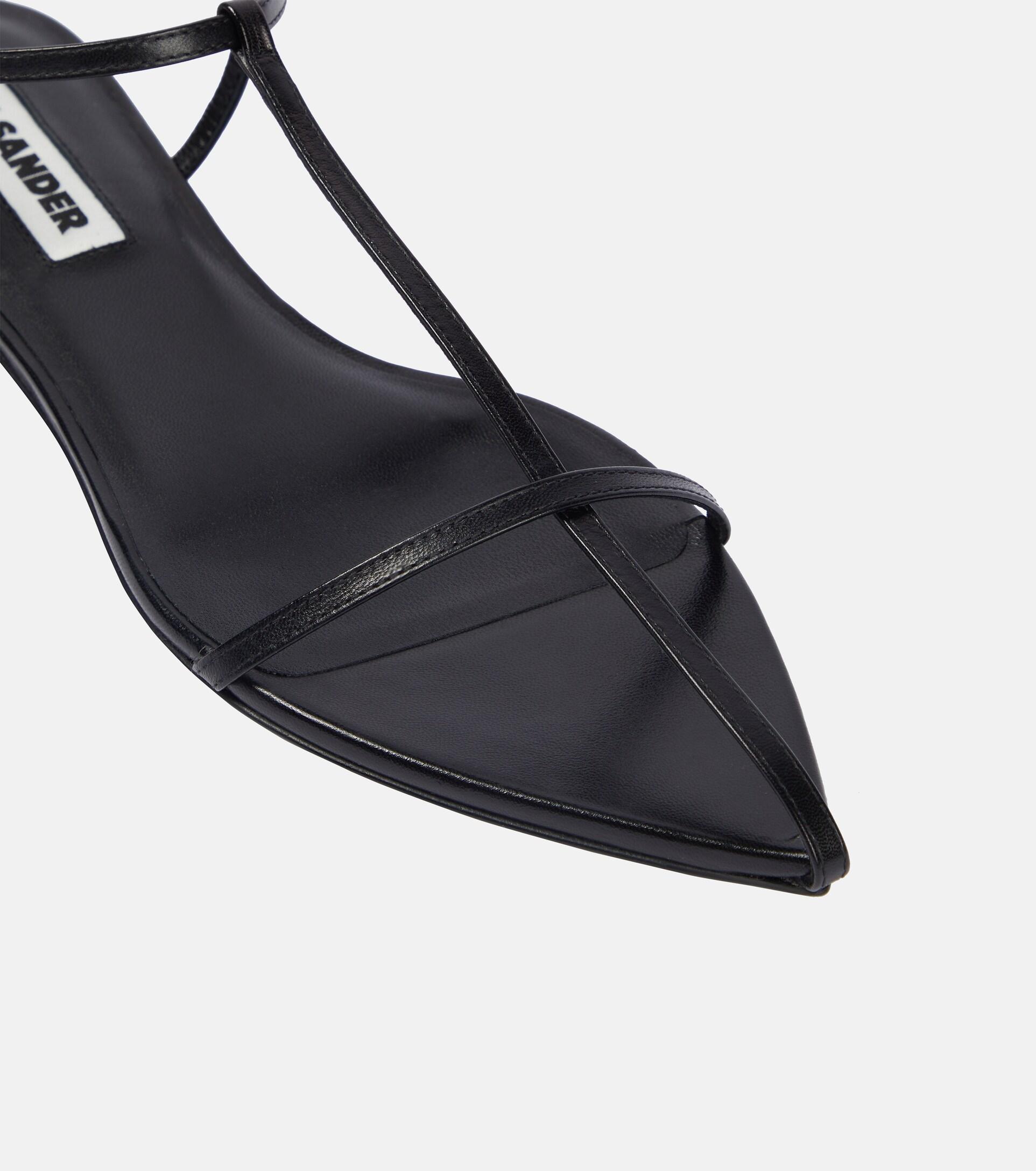 Jil Sander Nappa Platform Sandals in Black | Lyst