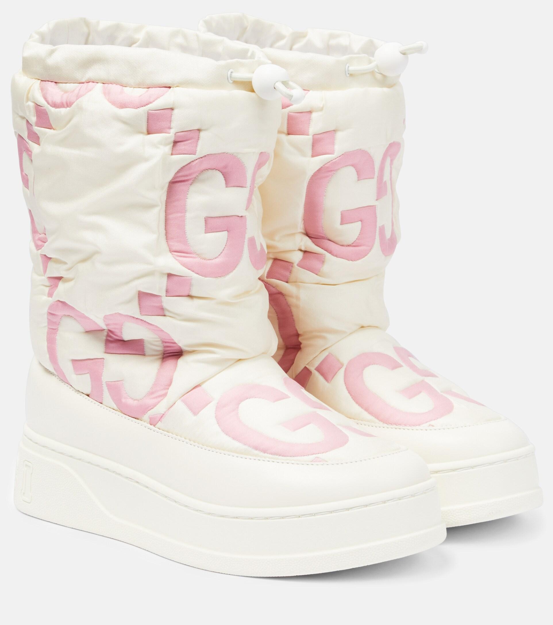 Gucci GG Matelasse Snow Boots in White | Lyst