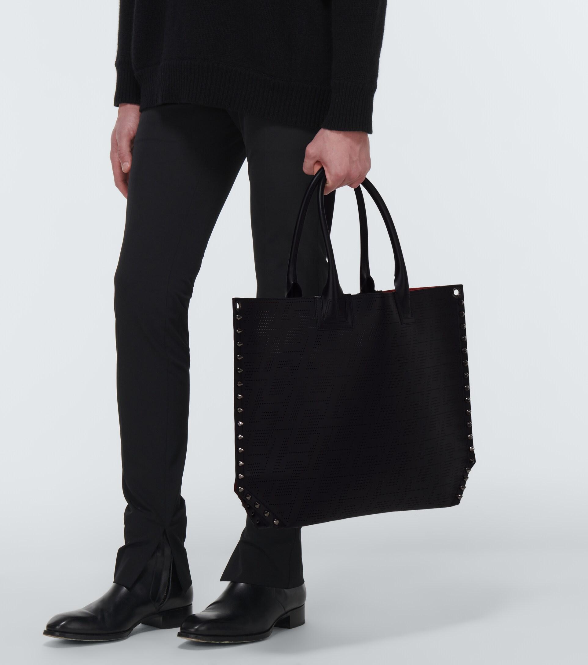 Christian Louboutin Laser-cut Leather Tote Bag in Black for Men | Lyst