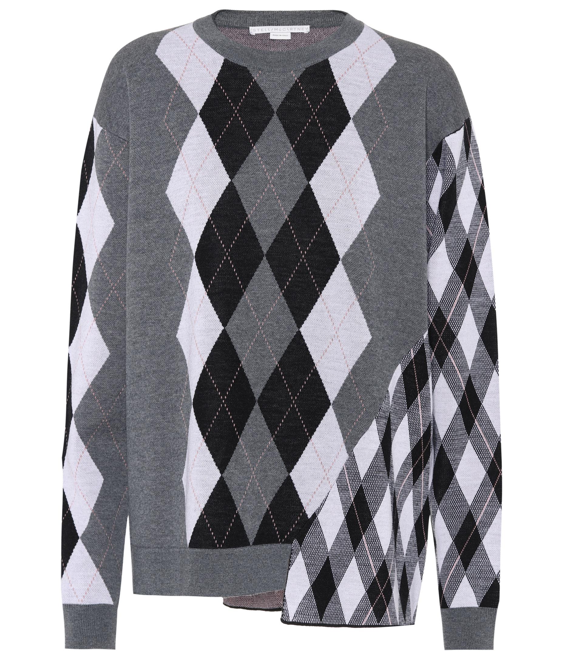 Stella McCartney Argyle Wool Sweater in Grey (Gray) Lyst