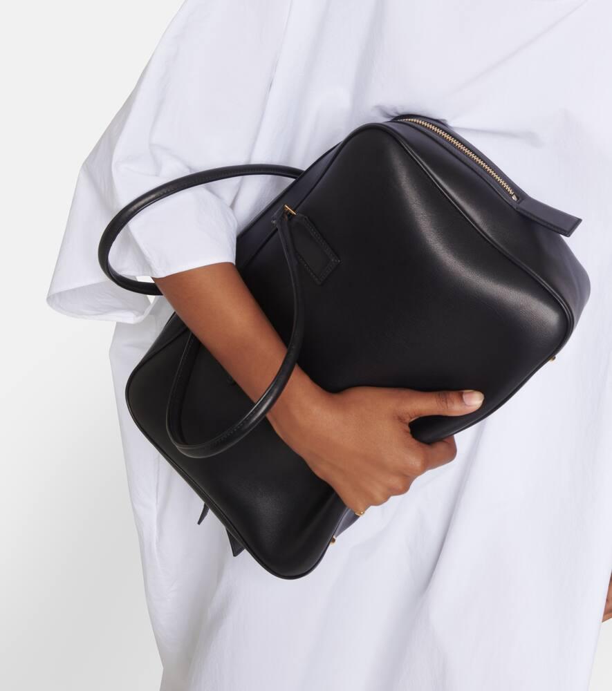 The Row Domino Leather Tote Bag in Black Lyst