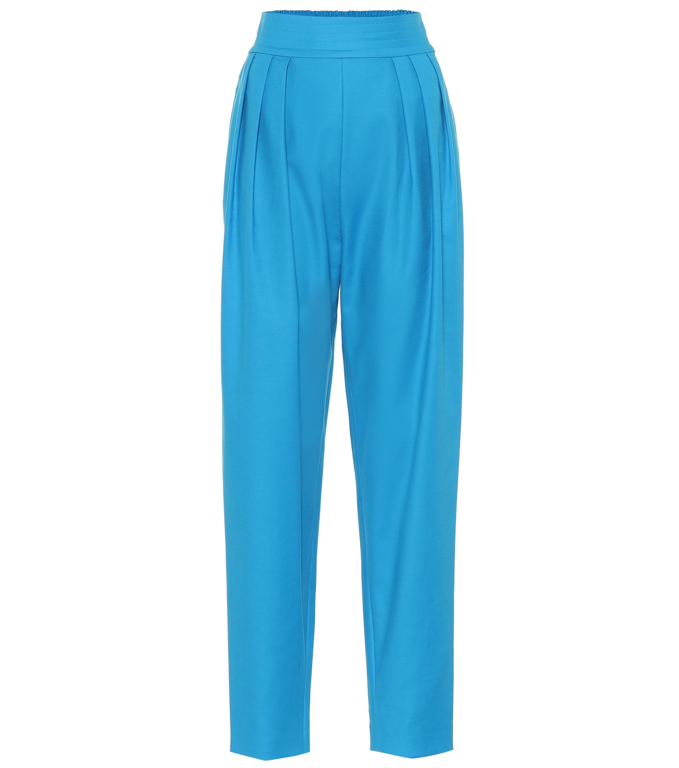 The Attico Stretch-cotton High-rise Pants in Blue - Lyst