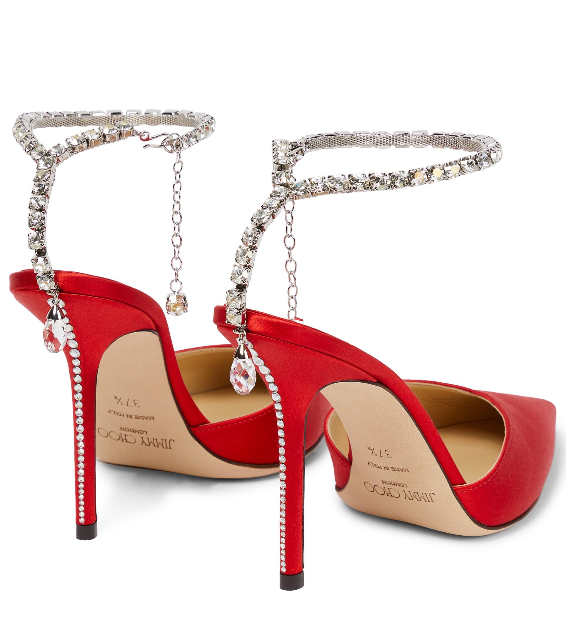 Jimmy Choo Saeda 100 Embellished Satin 