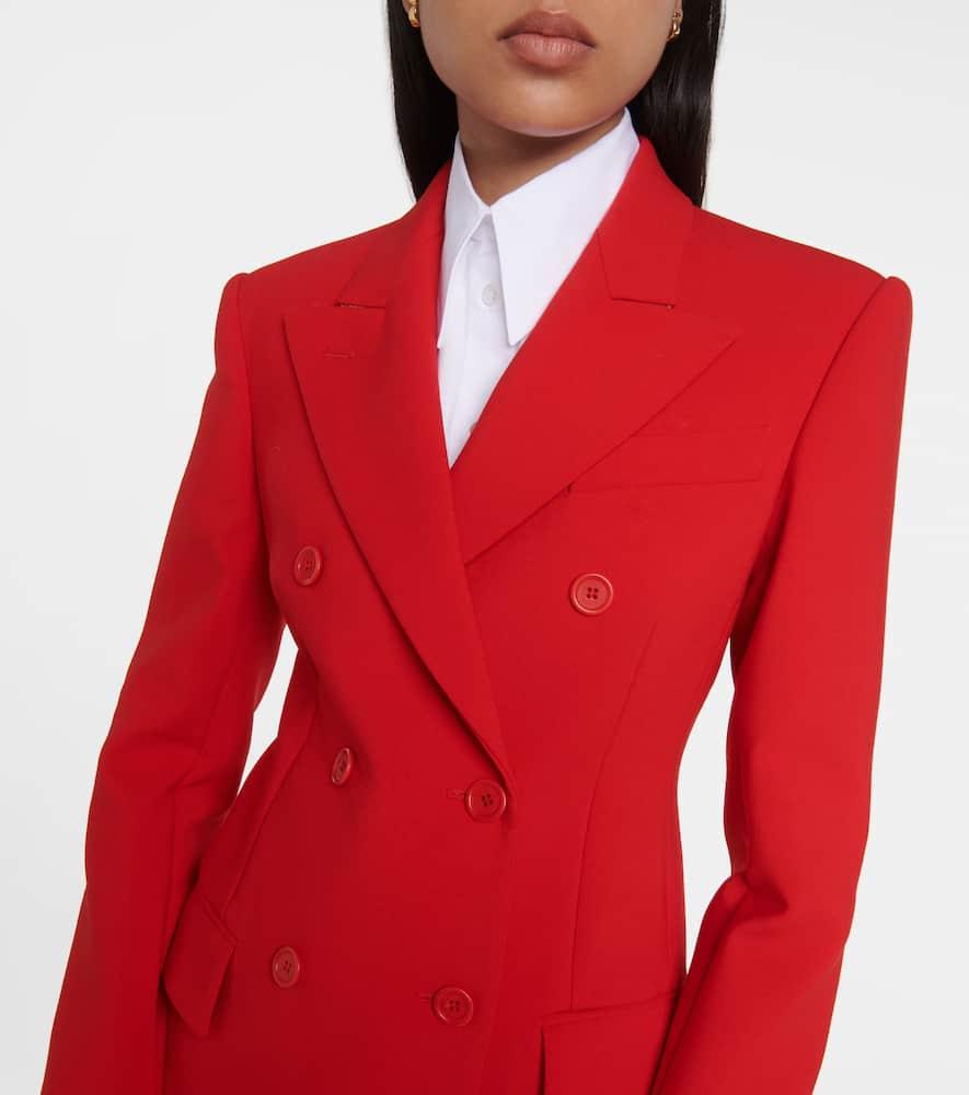 Sportmax Vischio Double-Breasted Wool-Blend Blazer in Red | Lyst Sportmax Vischio Double-Breasted Wool-Blend Blazer in Red | Lyst