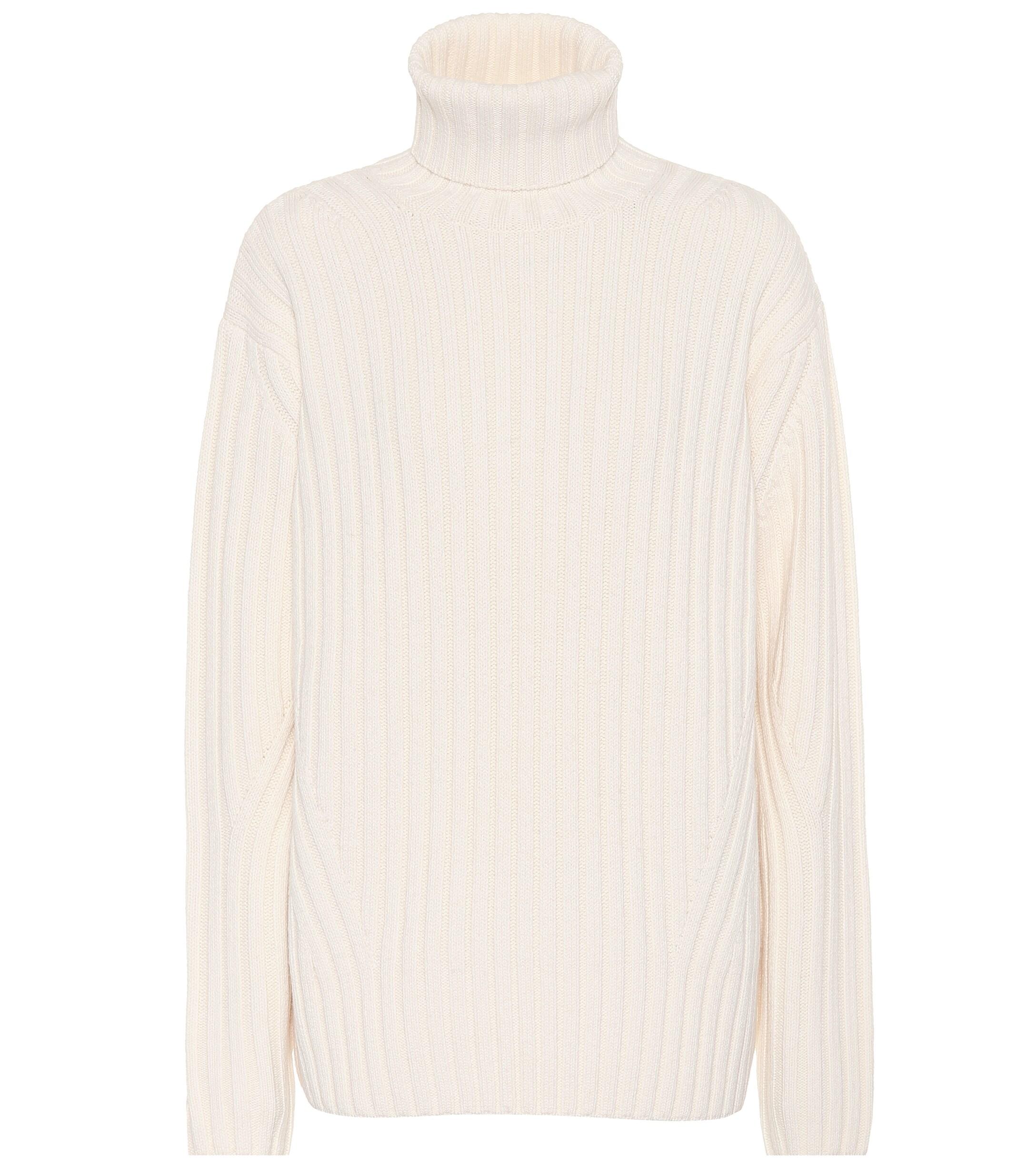 Dries Van Noten Wool Turtleneck Sweater in White - Lyst