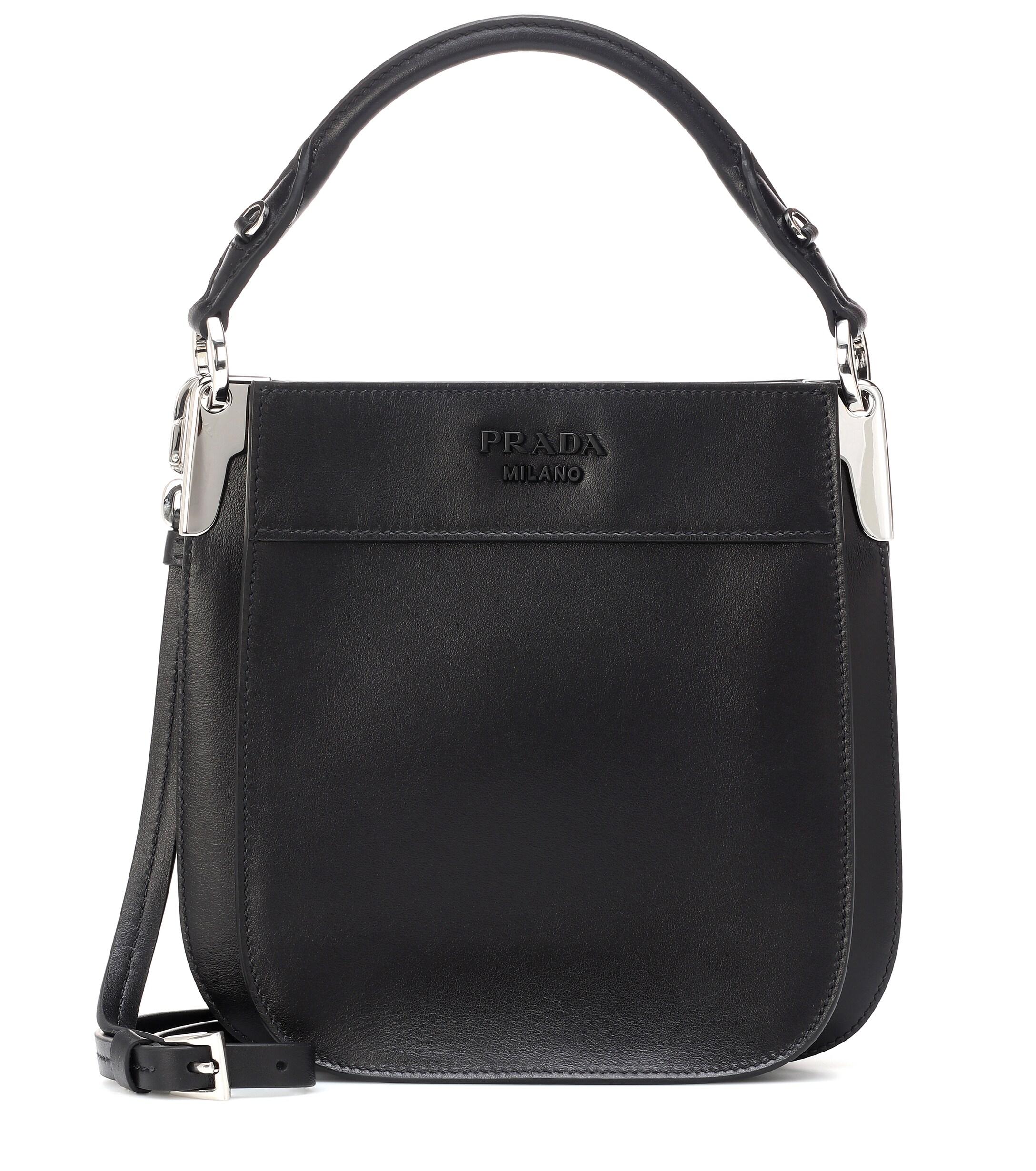 Prada Margit Leather Shoulder Bag in Black - Lyst
