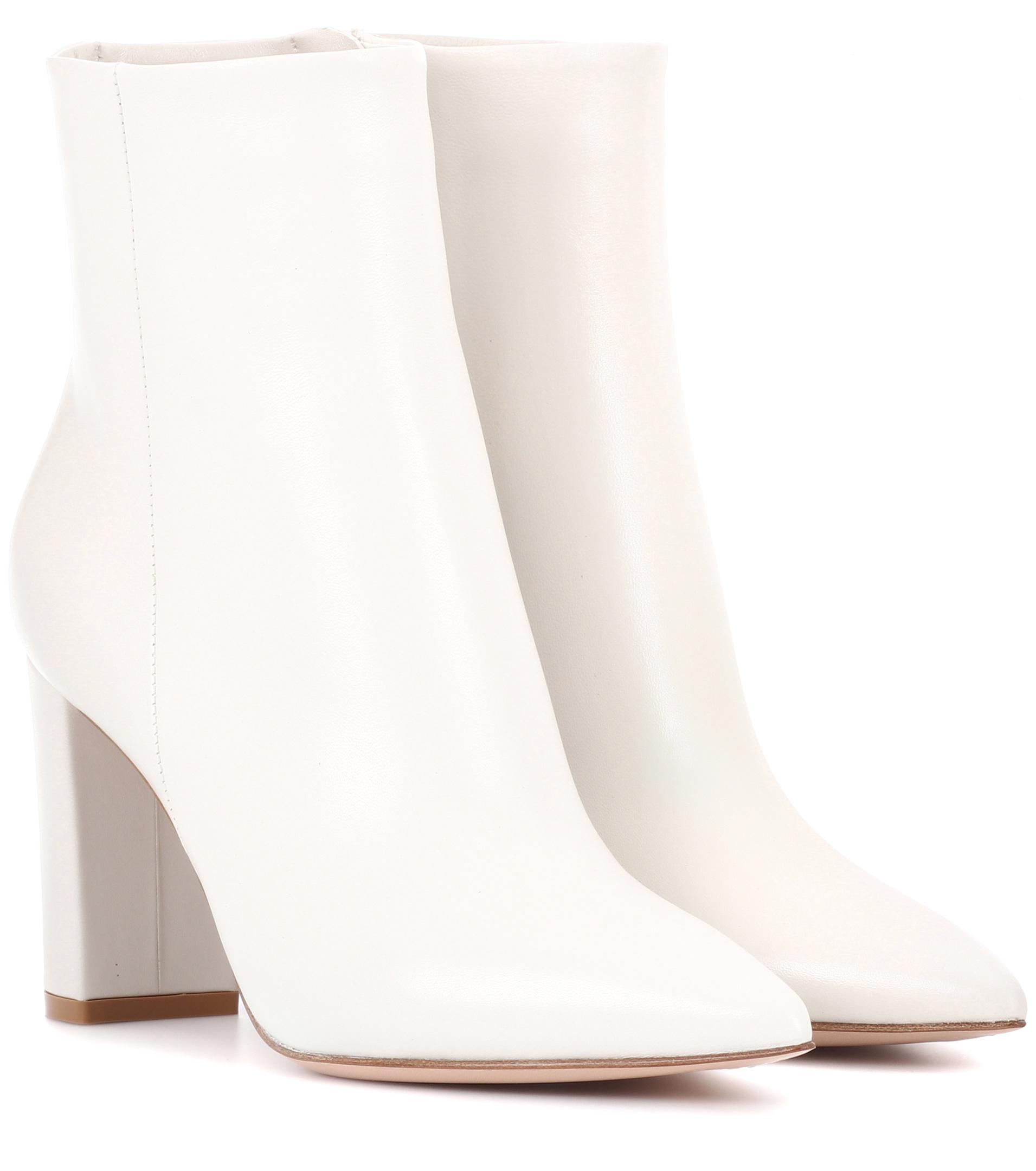 gianvito rossi white ankle boots