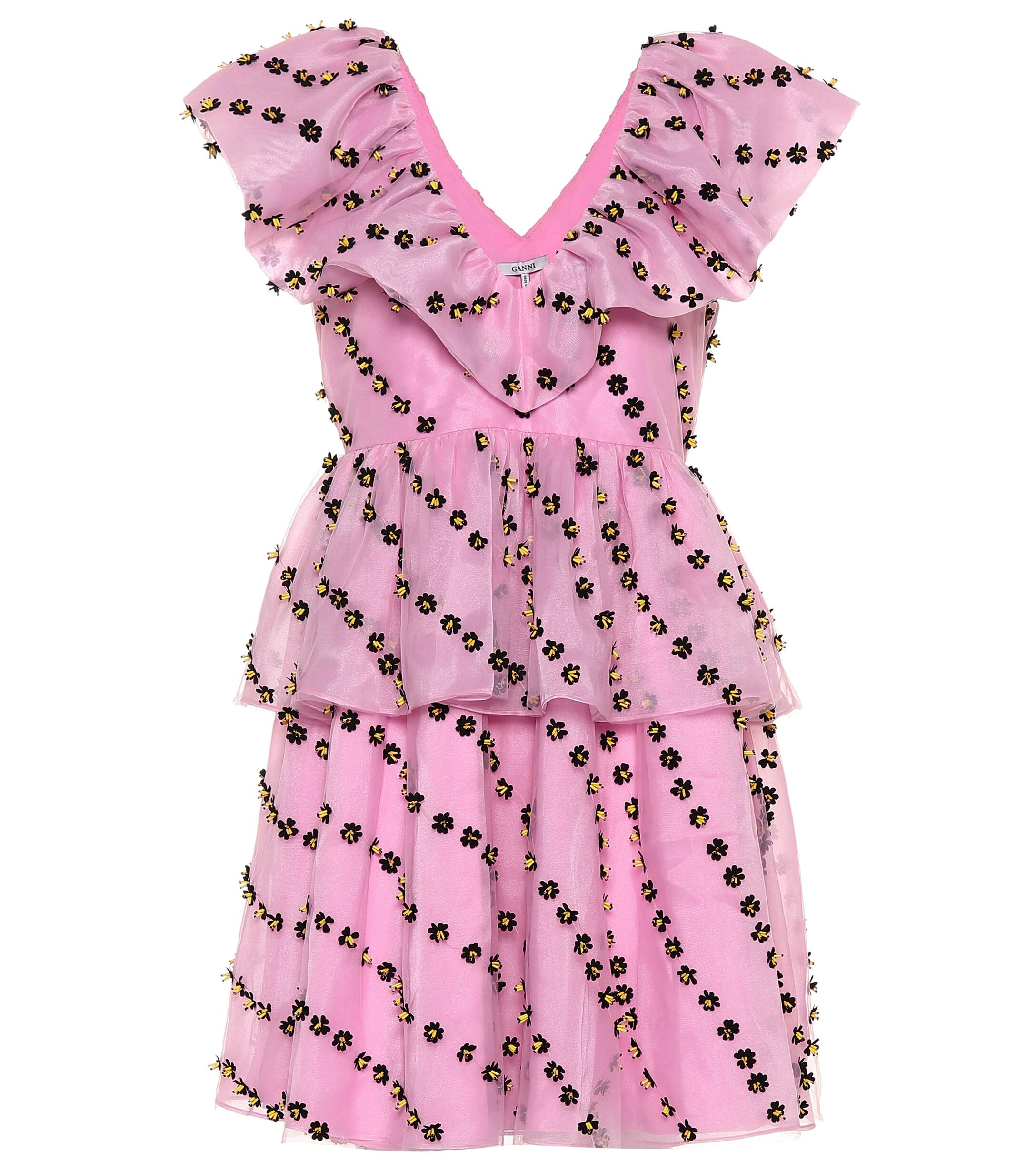 Ganni Exclusive To Mytheresa – Floral-embellished Dress in Pastel ...