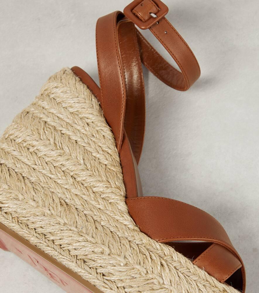 Christian Louboutin Mariza Zeppa Leather Espadrille Sandals in Brown | Lyst