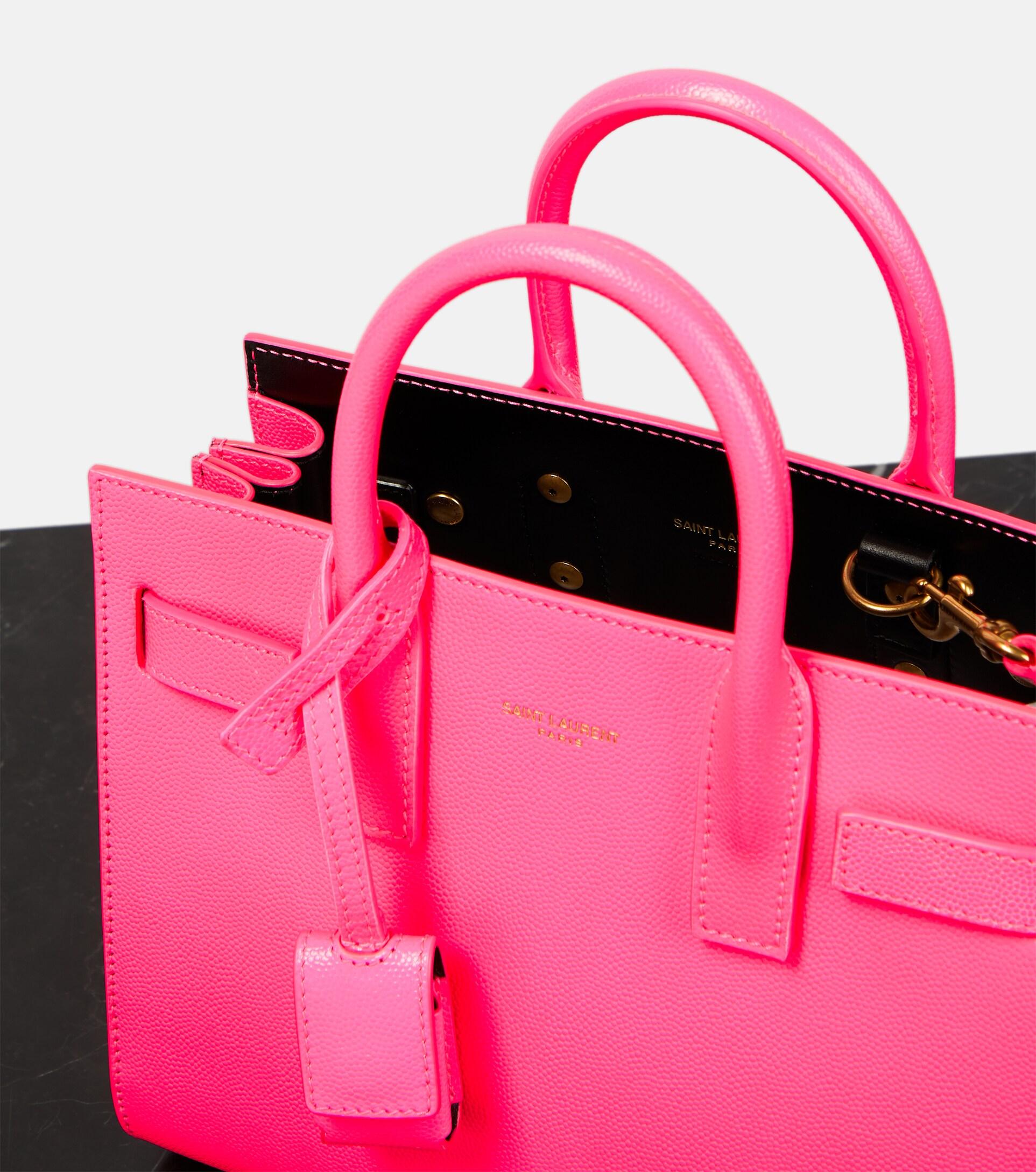 Saint Laurent Sac De Jour Nano Leather Tote Bag in Pink | Lyst