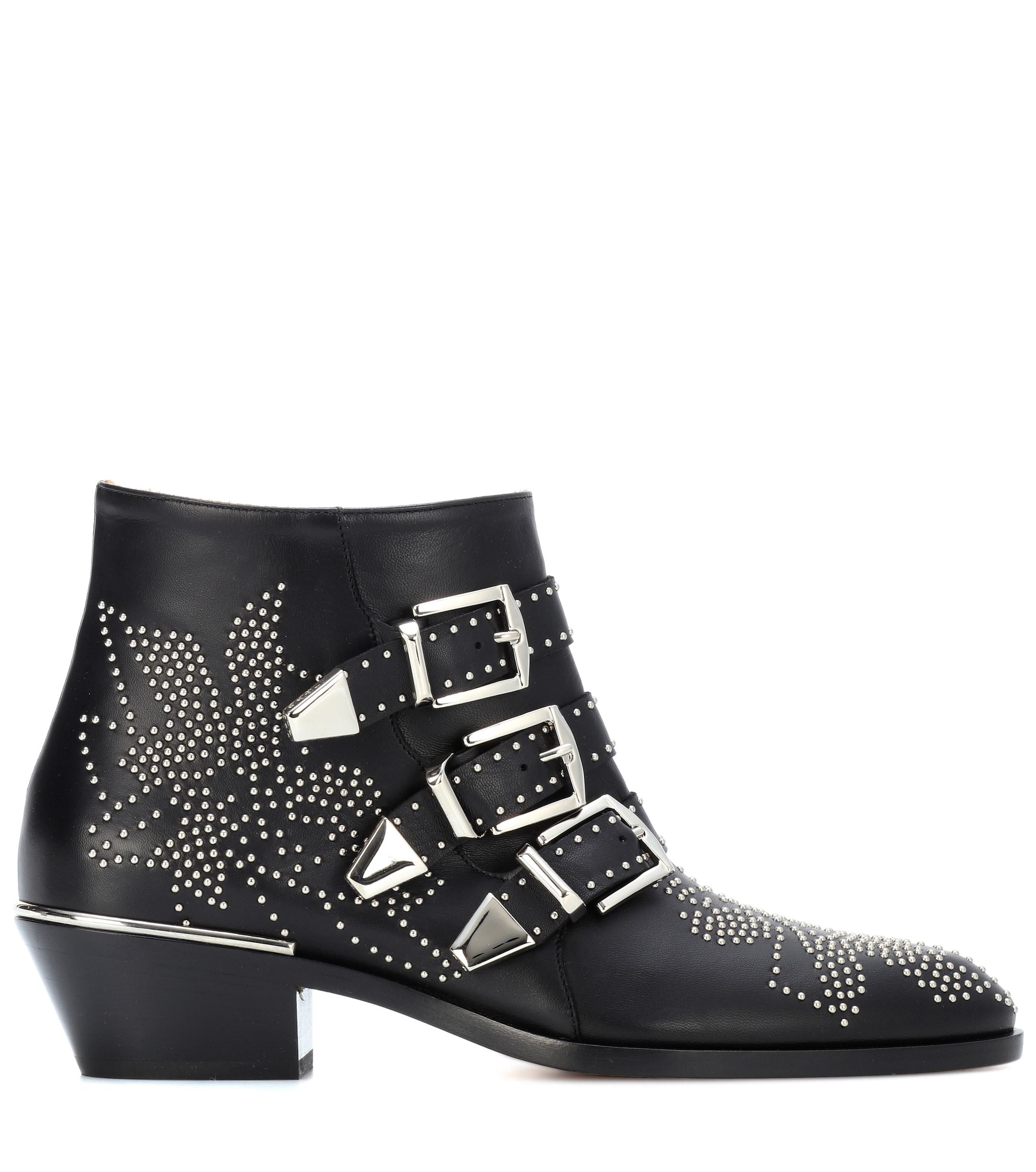 silver studded ankle boots