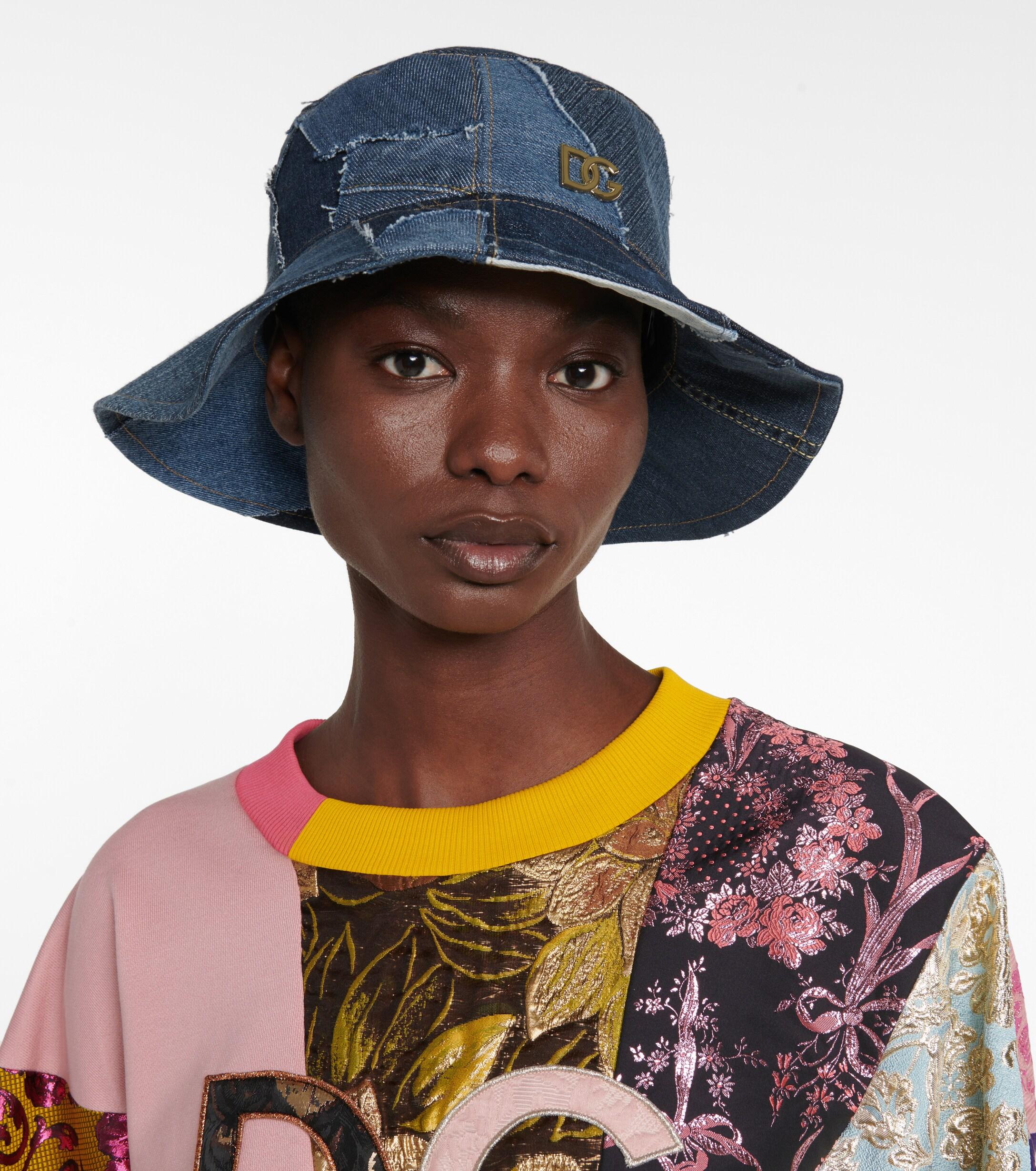 \u0026 Gabbana Patchwork Denim Bucket Hat 
