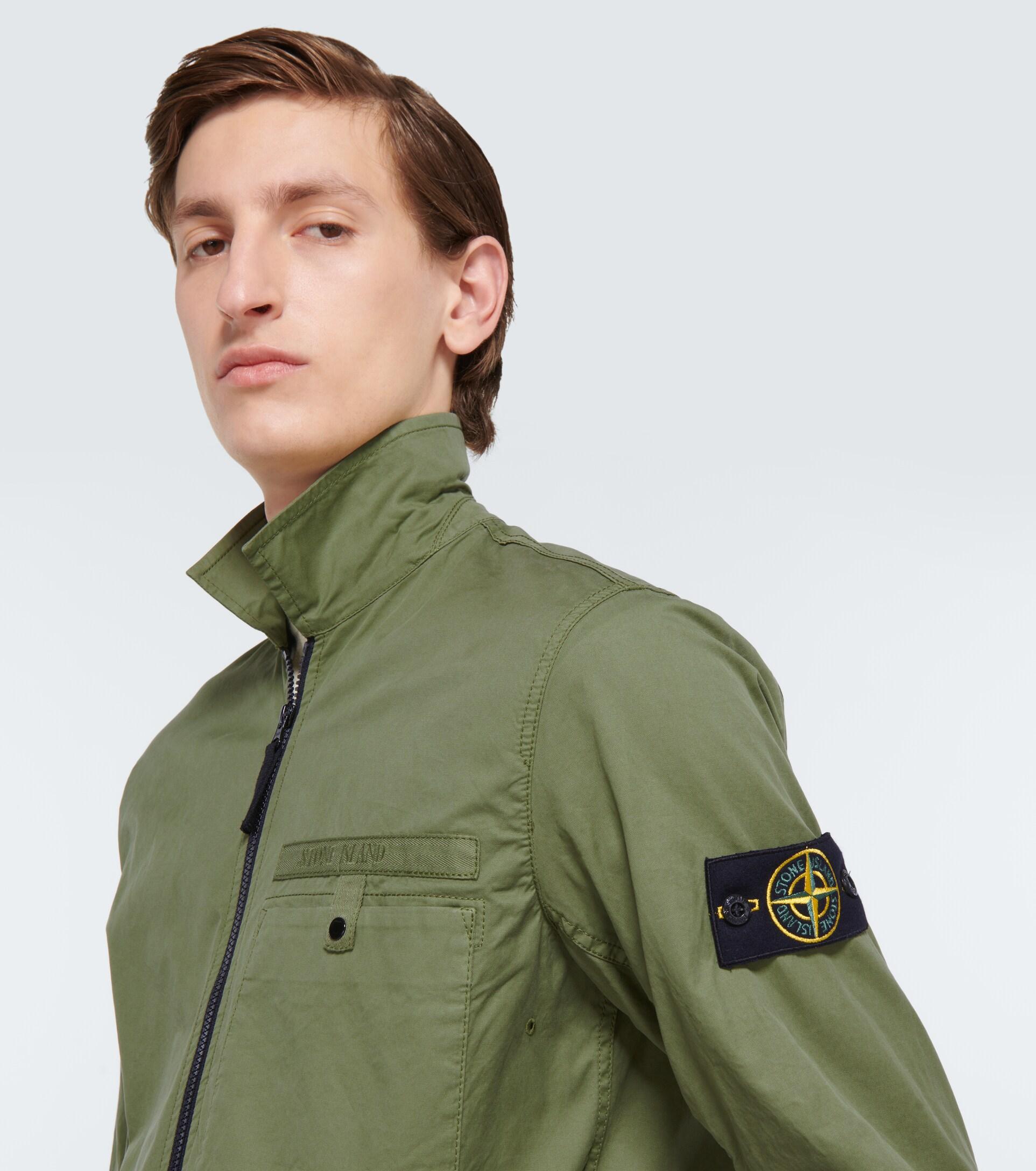 Stone Island Supima® Cotton-blend Twill Stretch-tc Overshirt in Green for  Men | Lyst