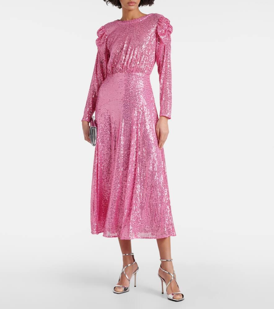 rixo pink sequin dress Rixo Christabel Sequin-Embellished Dress - Pink - 20% Off