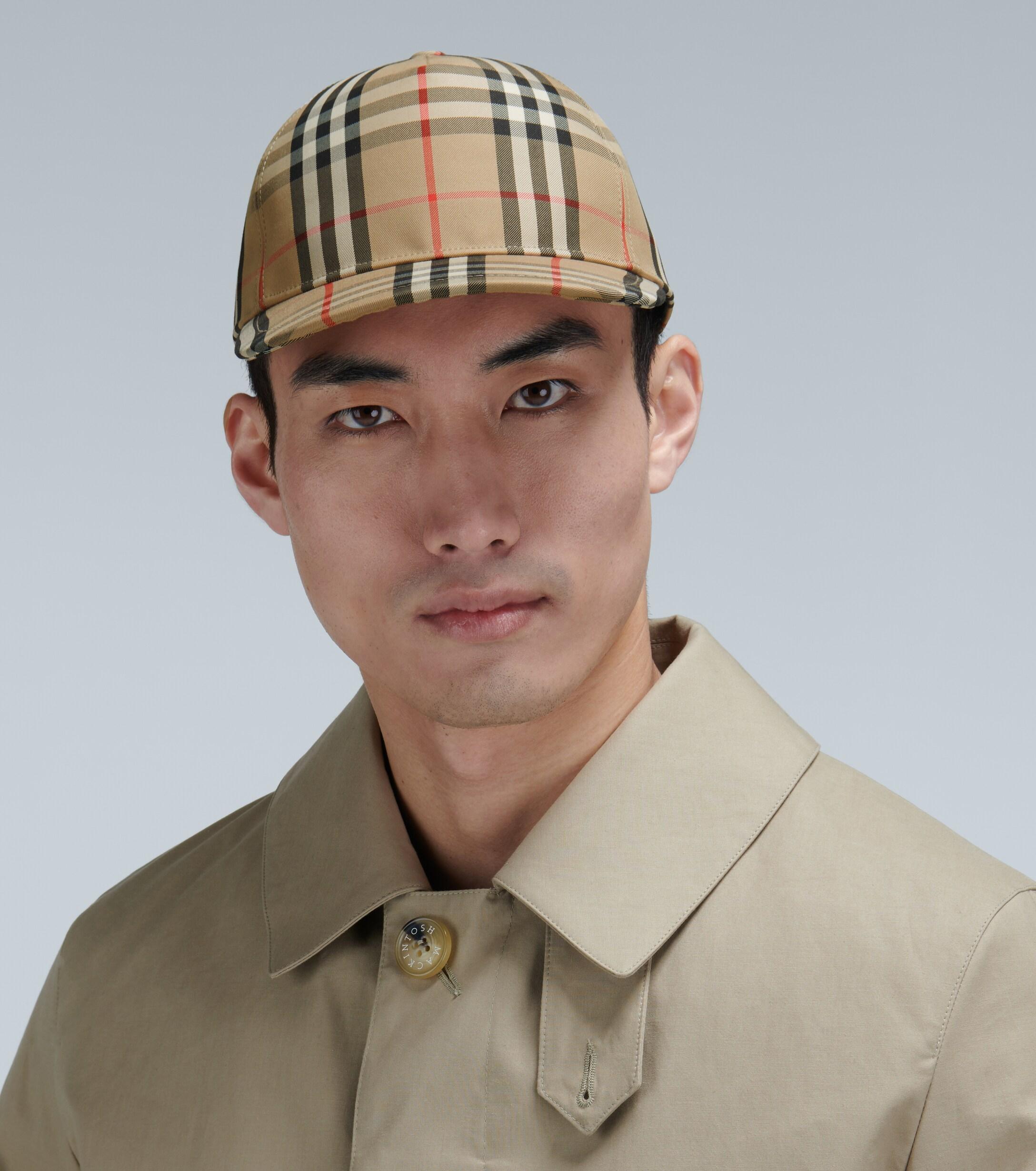 Burberry Leather Check Cap for Men - Save 48% | Lyst