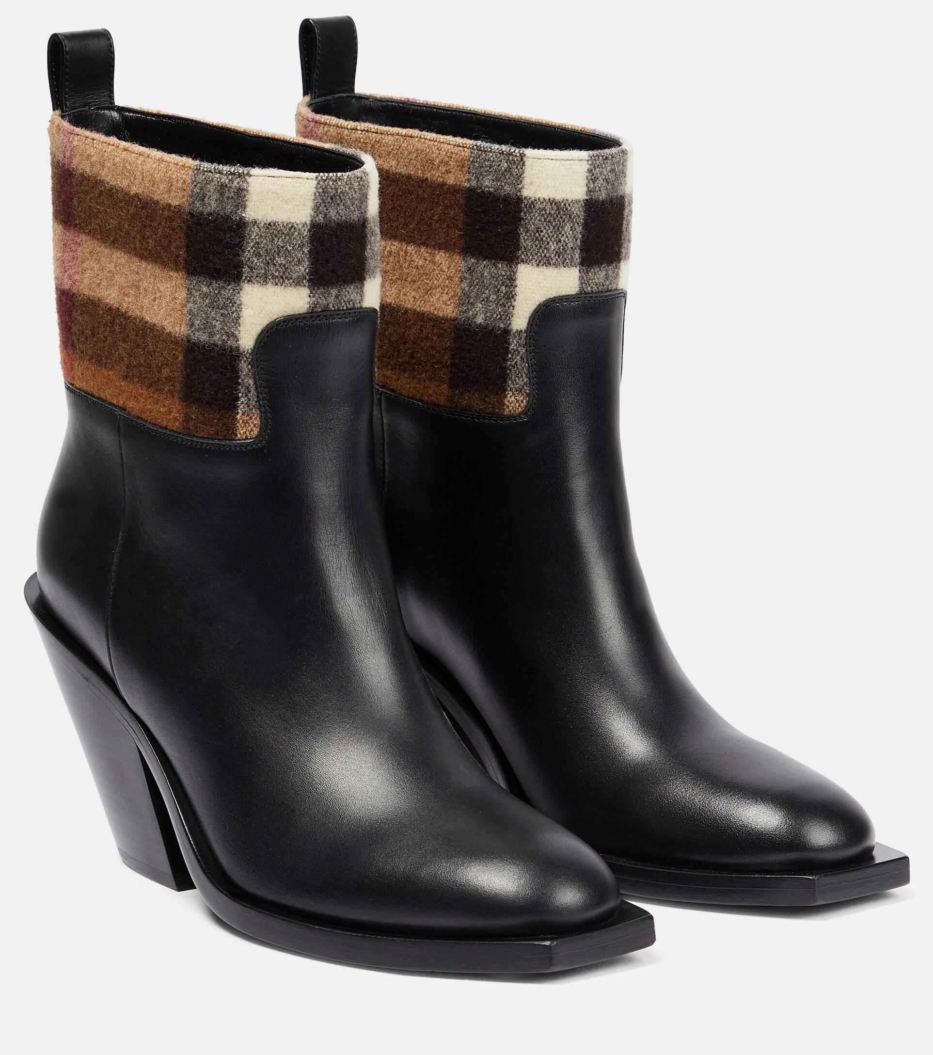 Retro Revival: Burberry Vintage Check Leather Ankle Boots