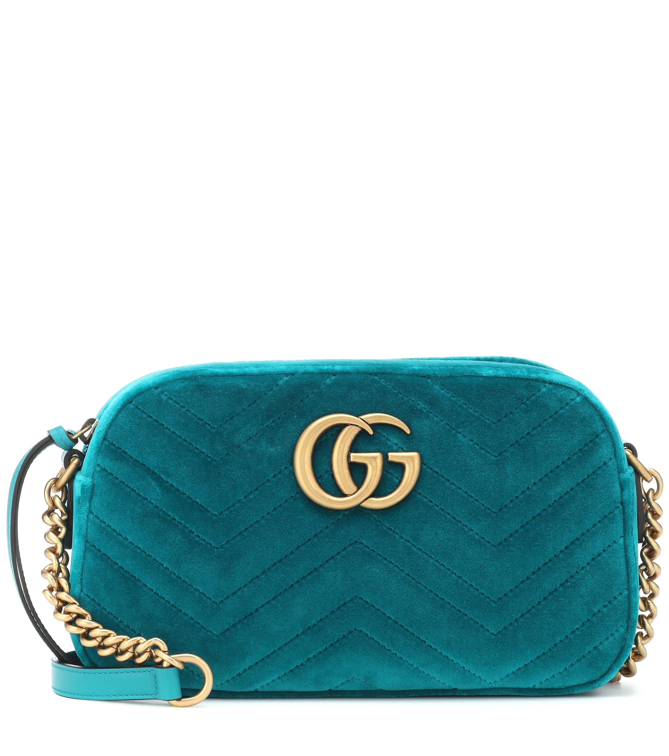 Gucci GG Marmont Small Shoulder Bag in Blue - Lyst