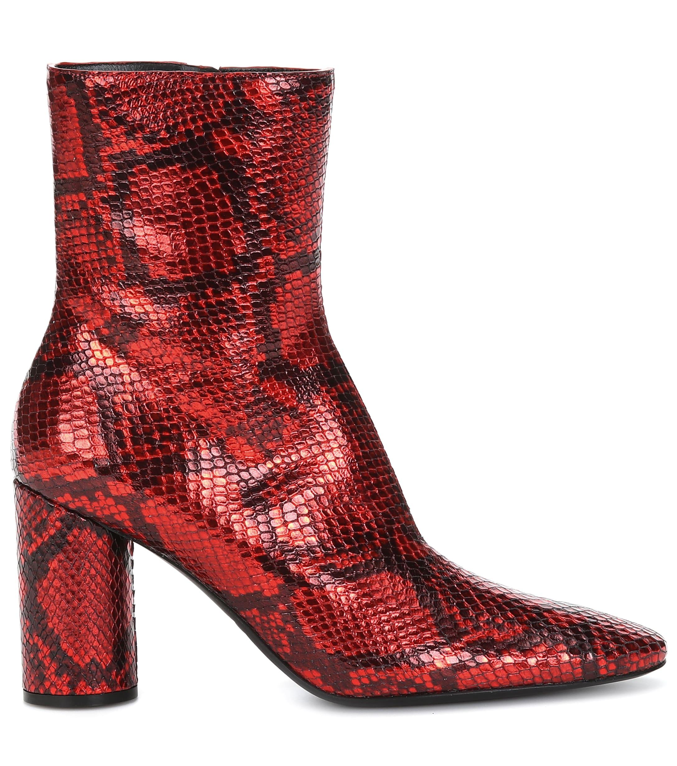 red balenciaga boots