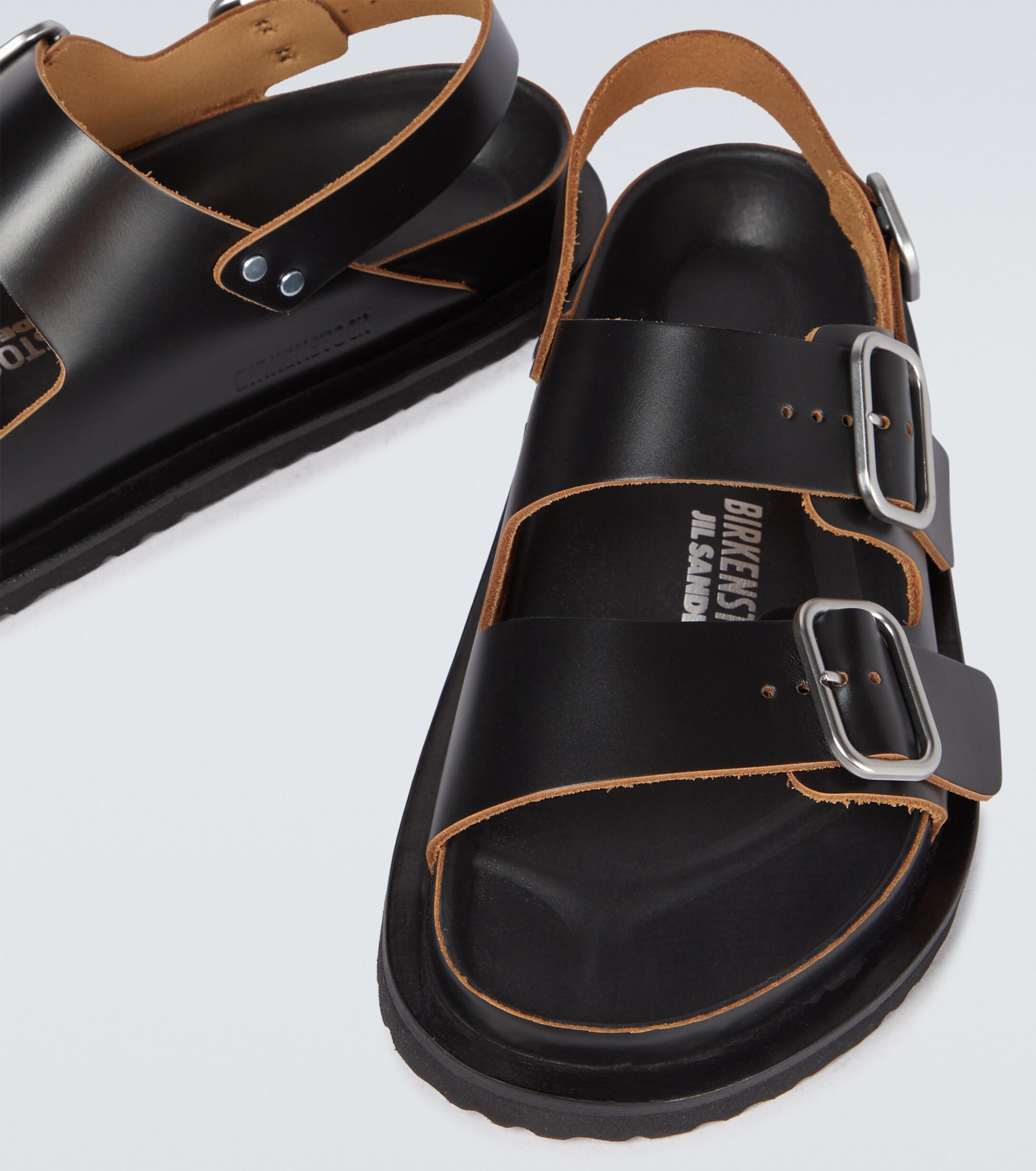 X Birkenstock - Sandali Milano in pelle da Uomo di Jil Sander in Nero | Lyst