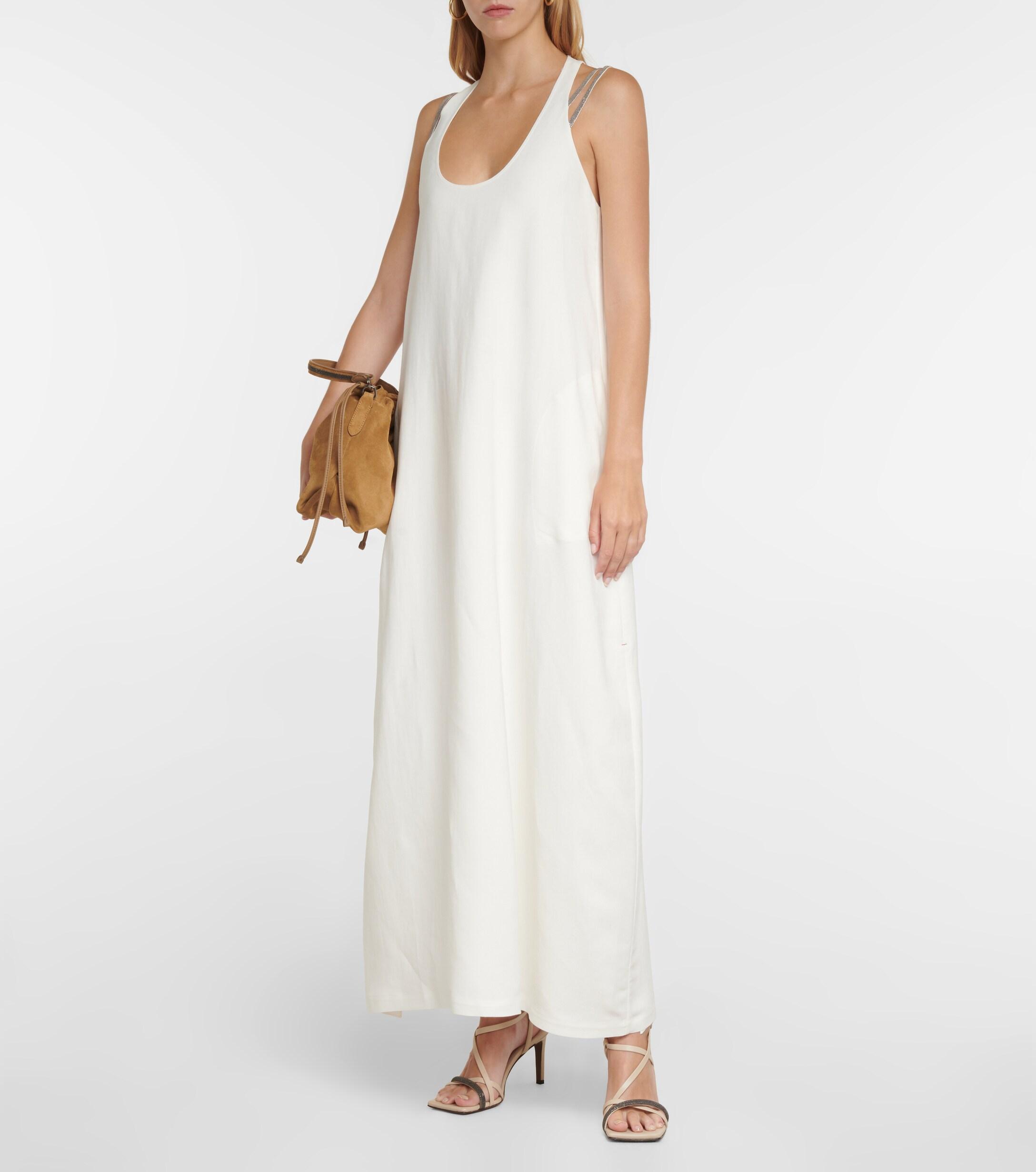 Brunello Cucinelli Bridal Embellished Maxi Dress in White | Lyst