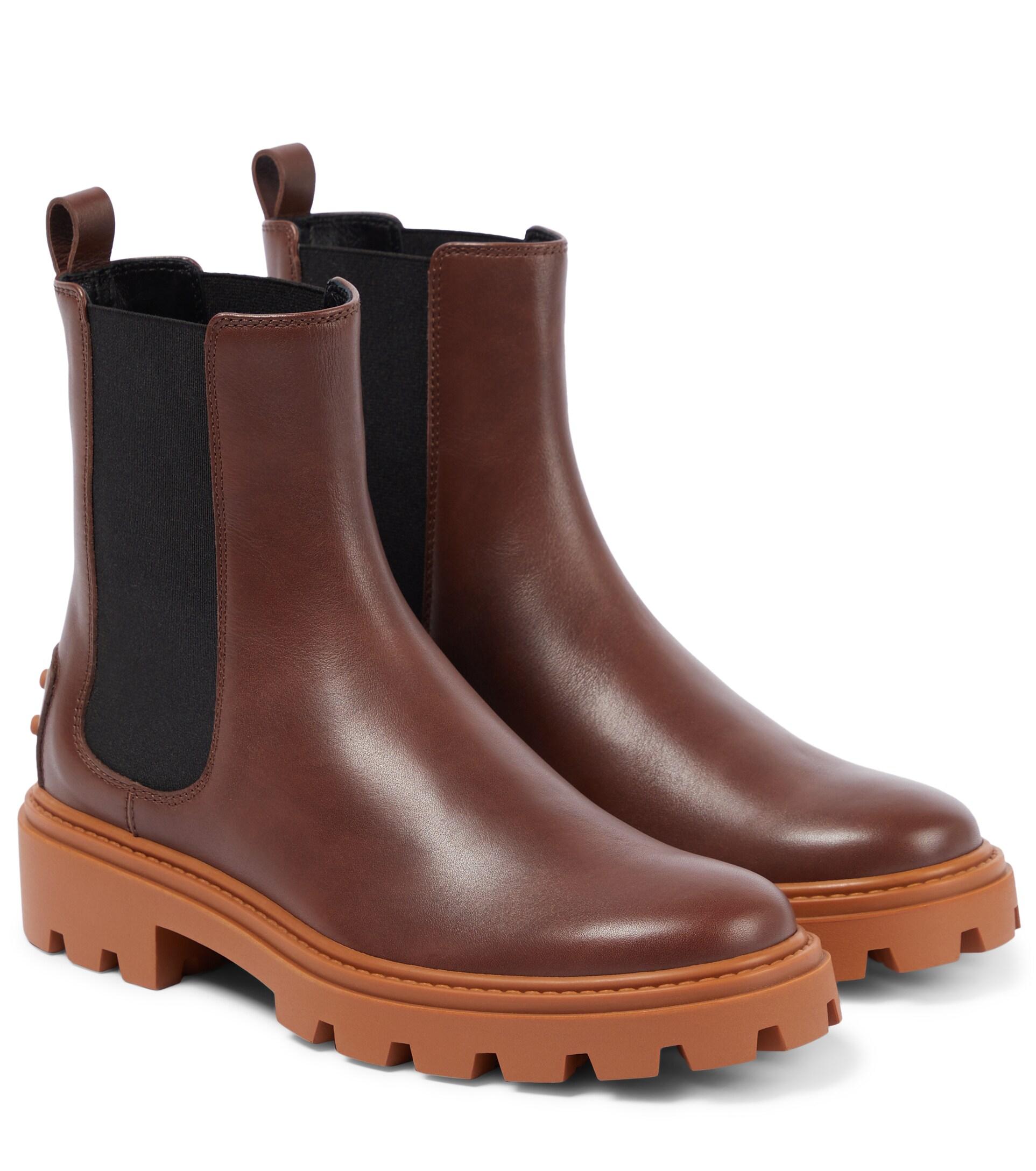 Tod's Leather Chelsea Boots in Brown | Lyst