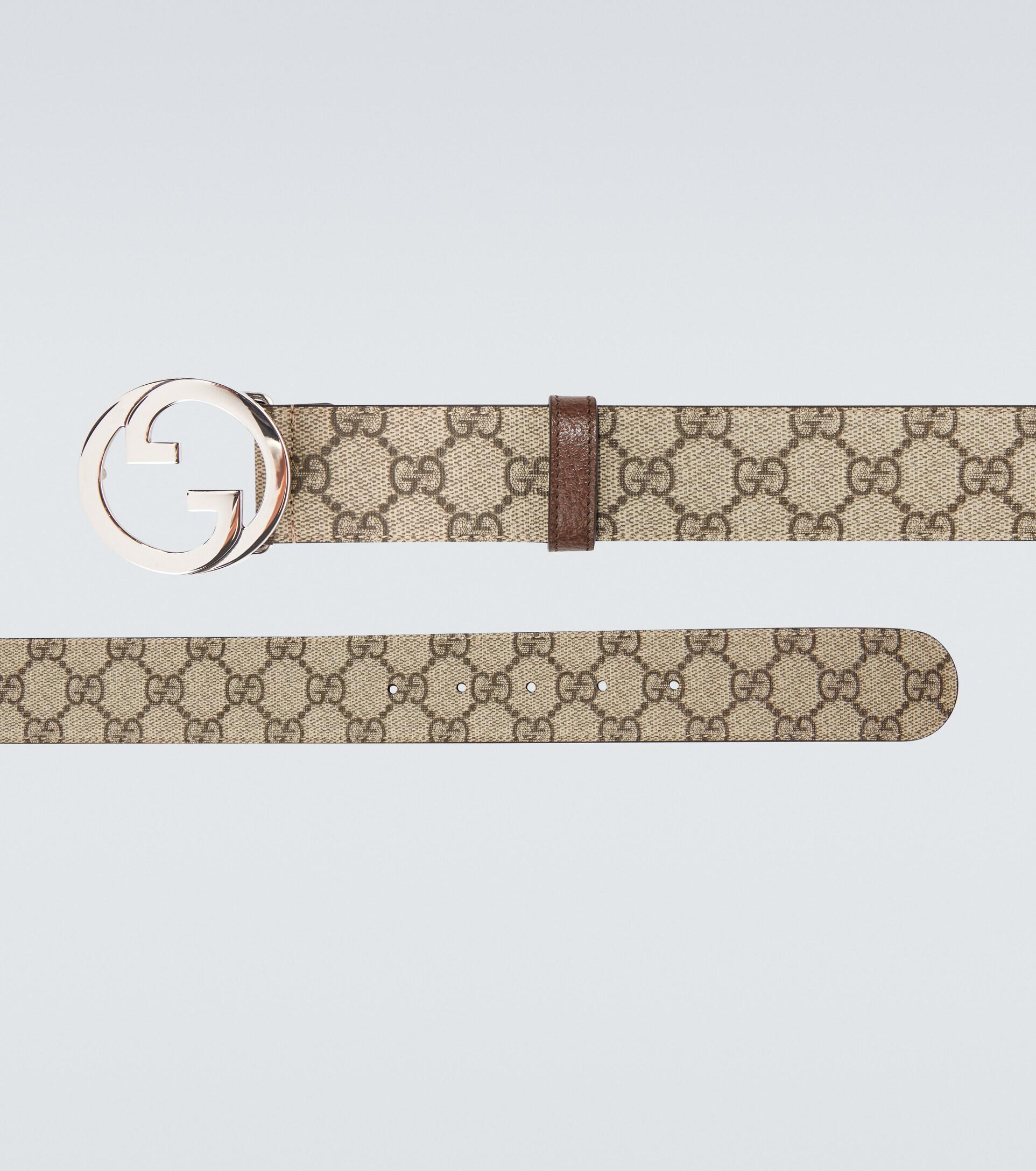Gucci Reversible GG Supreme Leather Belt in Metallic for Men | Lyst