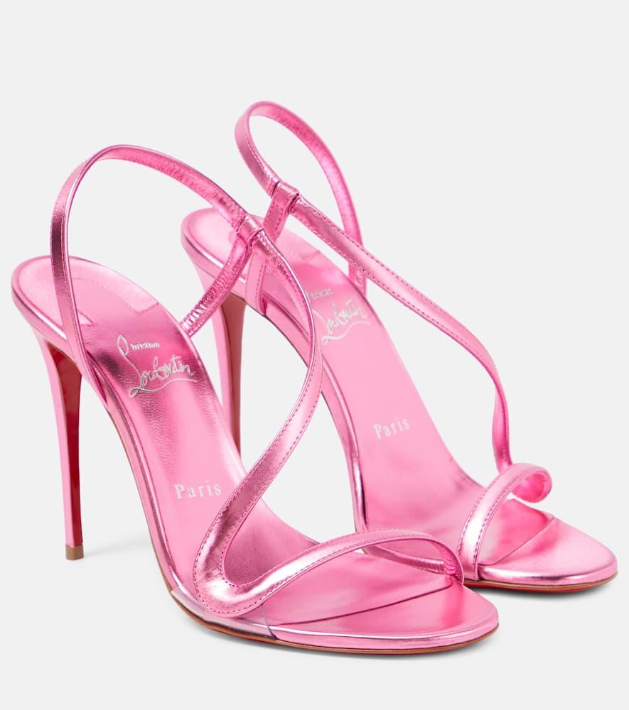 Christian Louboutin Rosalie 100 Leather Sandals in Pink | Lyst UK