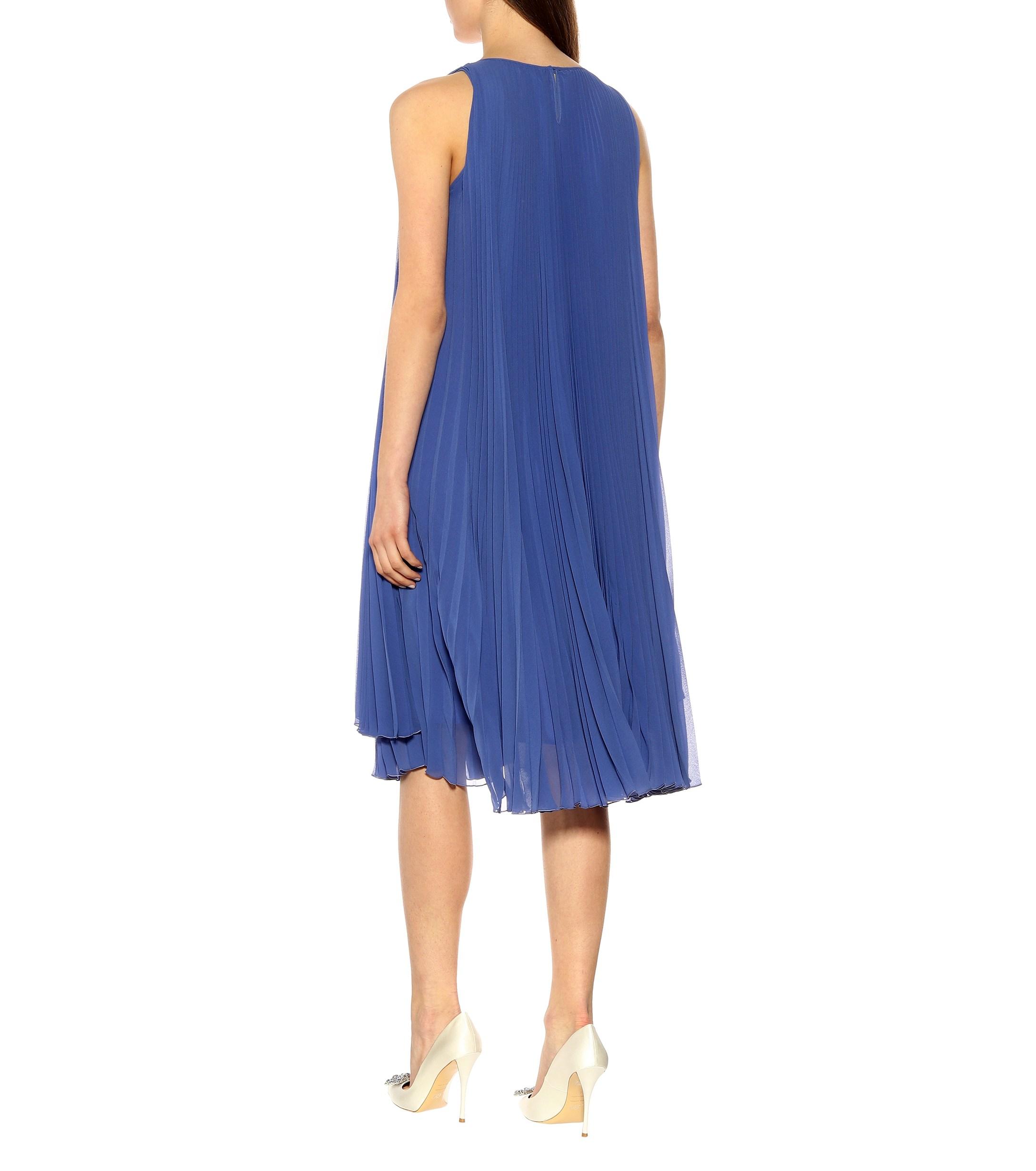 Max Mara Clelia Double Georgette Dress in Blue - Lyst