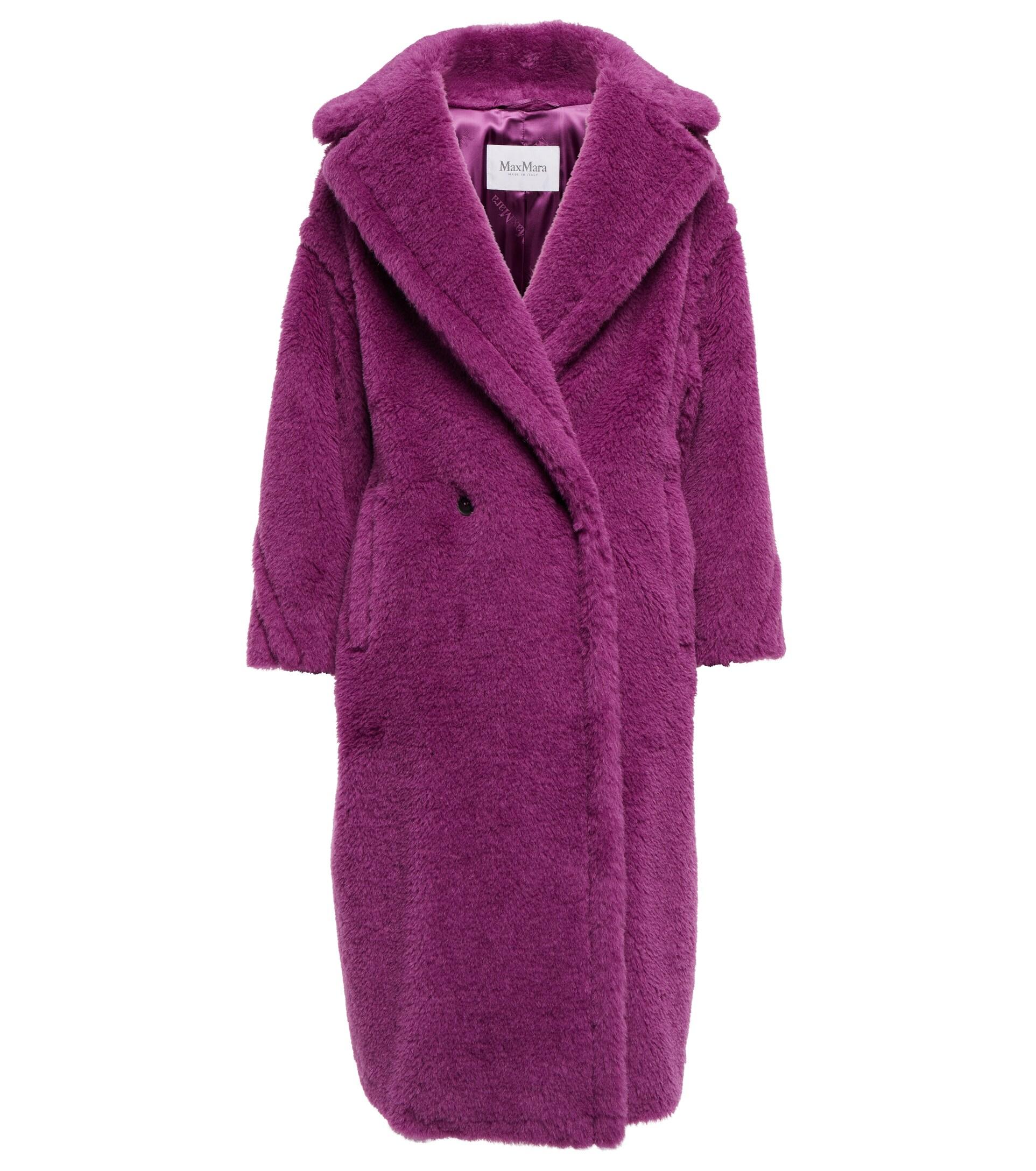 Max Mara Teddy Bear Icon Alpaca-blend Coat in Purple | Lyst
