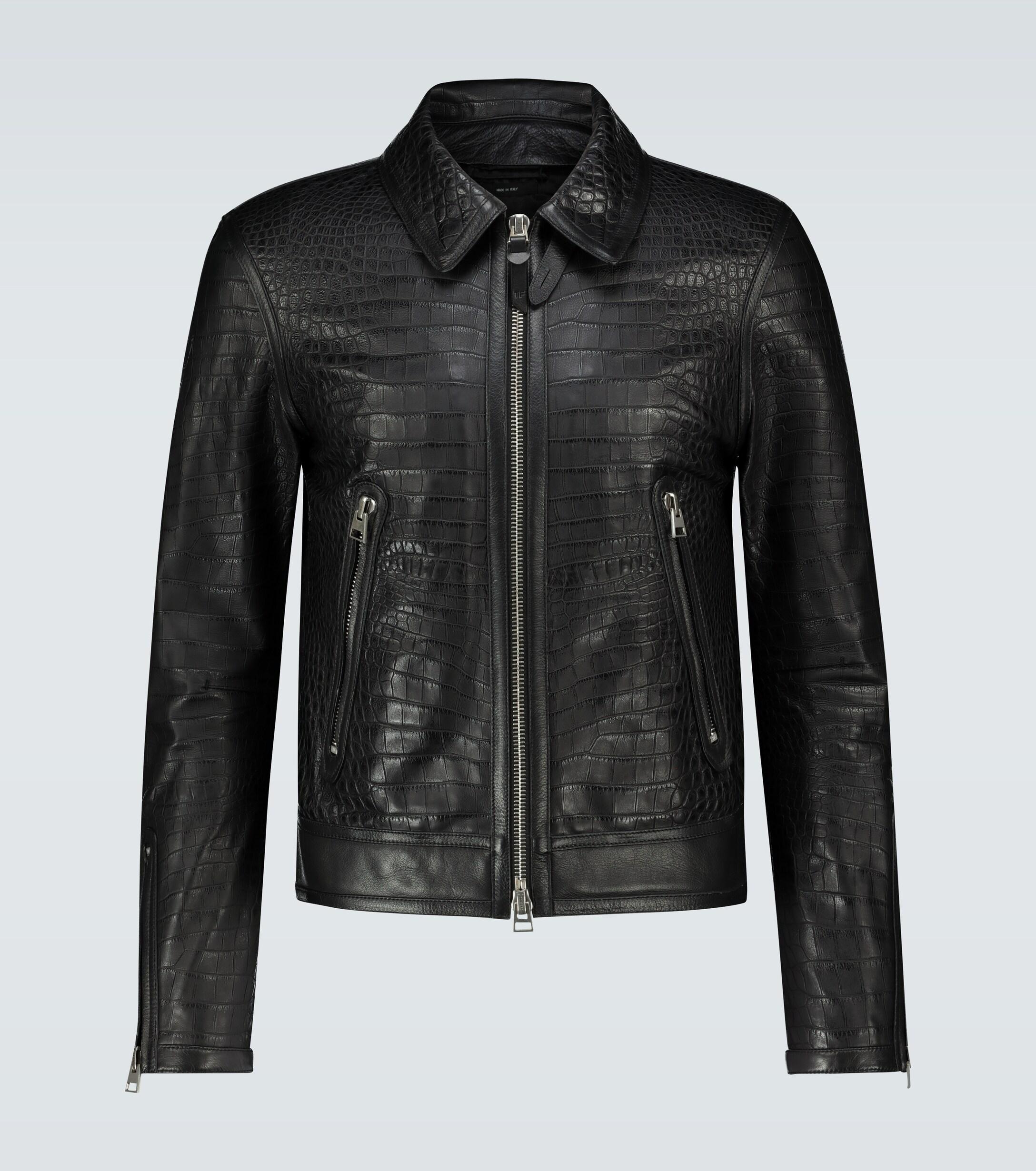 Ford Effect Leather Jacket in Black for Lyst