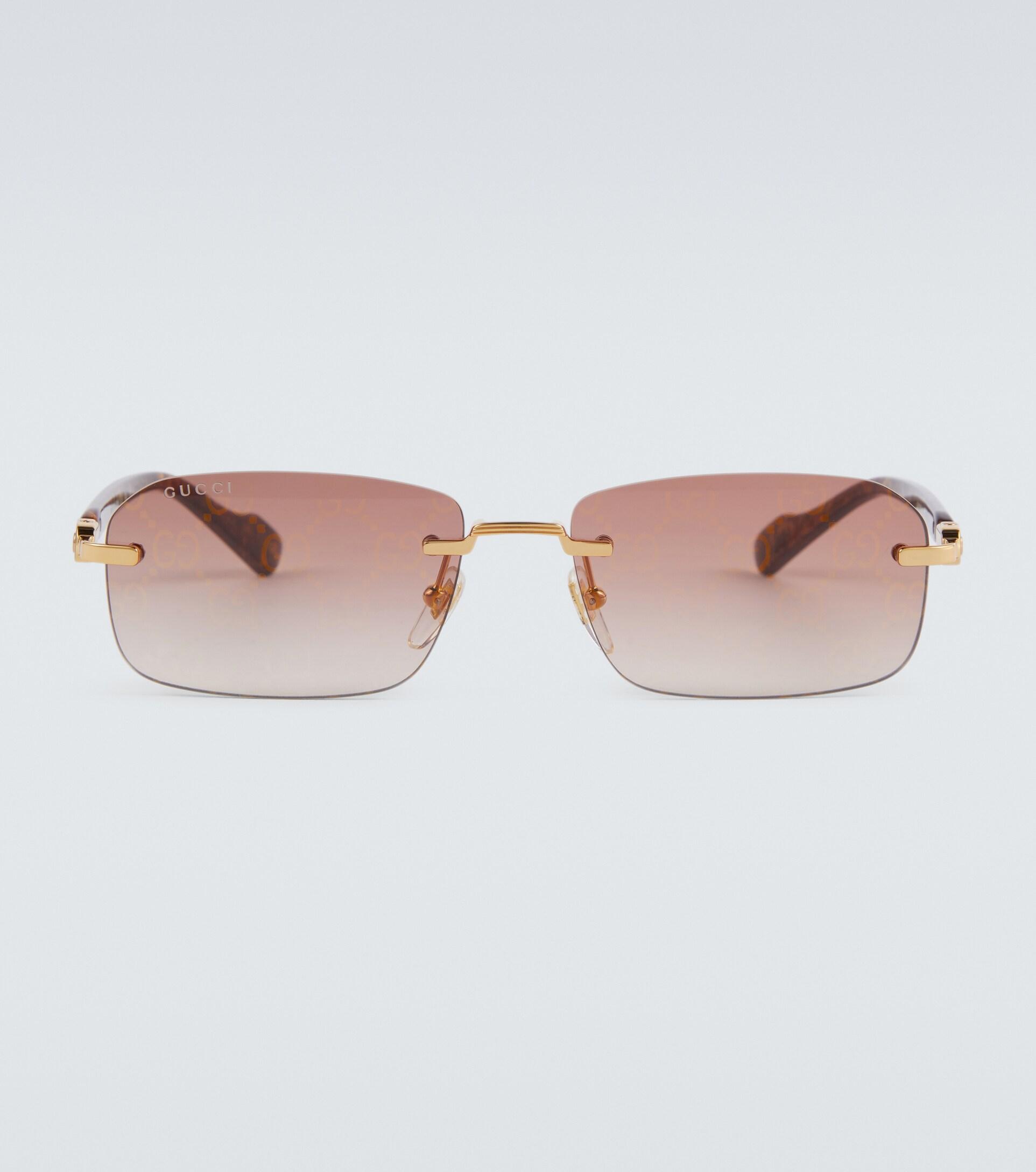 Gucci GG Rectangular Sunglasses in Pink for Men | Lyst