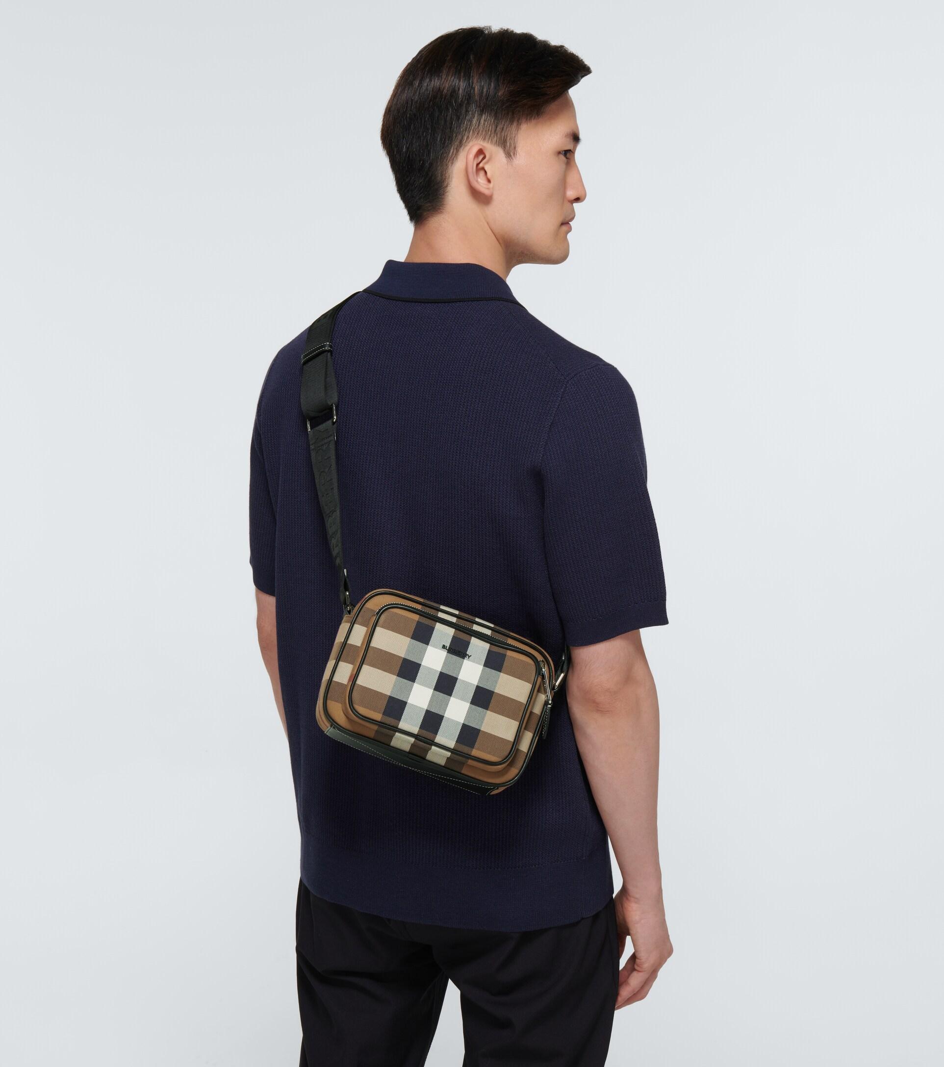 Burberry Cotton Paddy Checked Crossbody Bag in Brown (Metallic) for Men |  Lyst