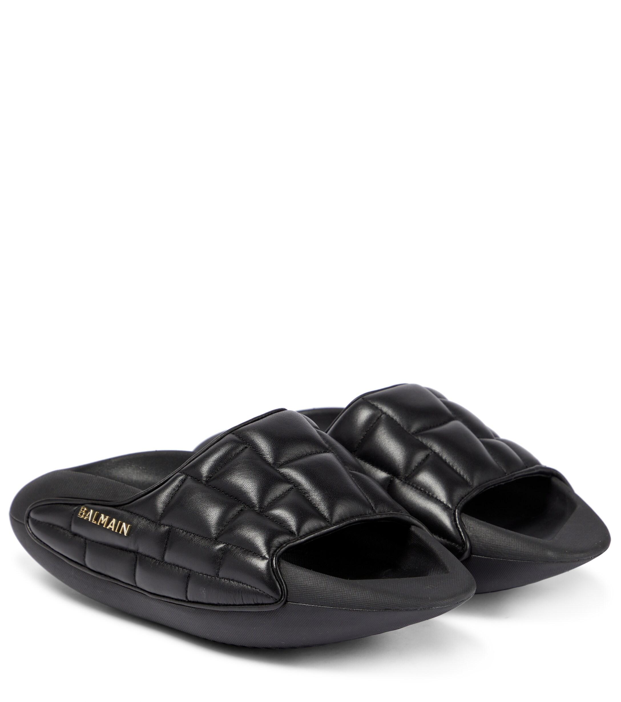 Balmain B-it Leather Platform Sandals in Black | Lyst Balmain B-it Leather Platform Sandals in Black | Lyst