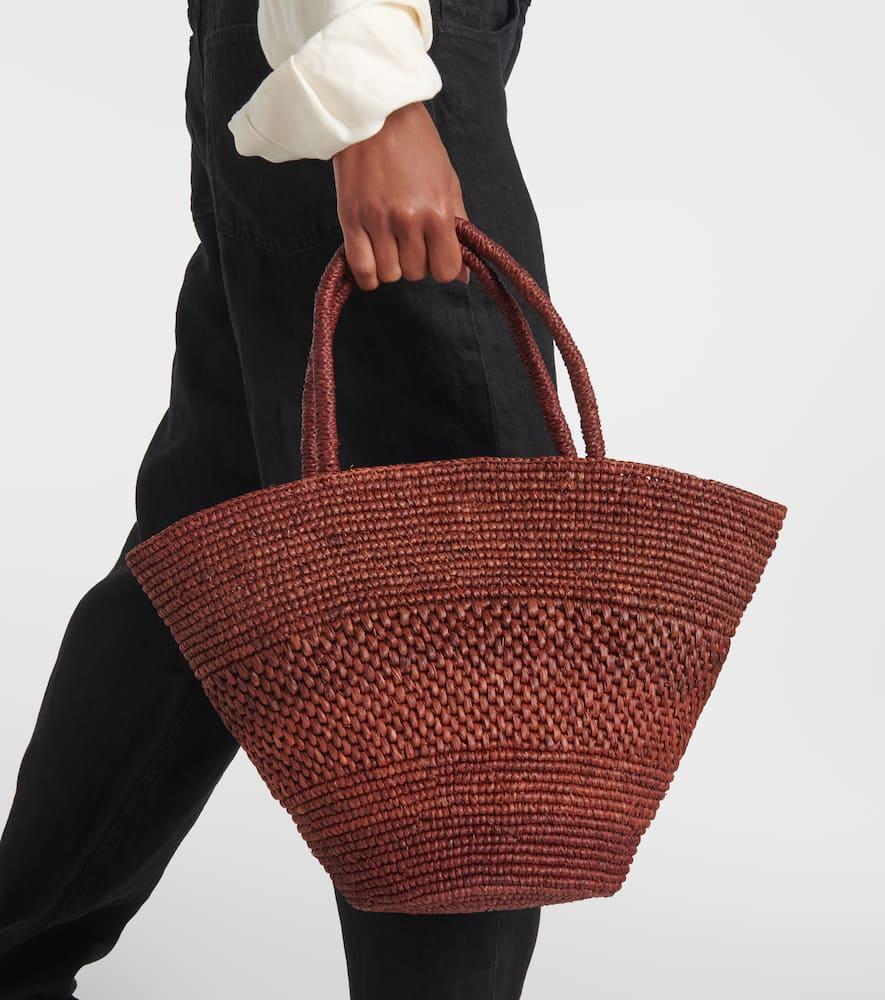 The Row Emilie Raffia Basket Bag in Red | Lyst