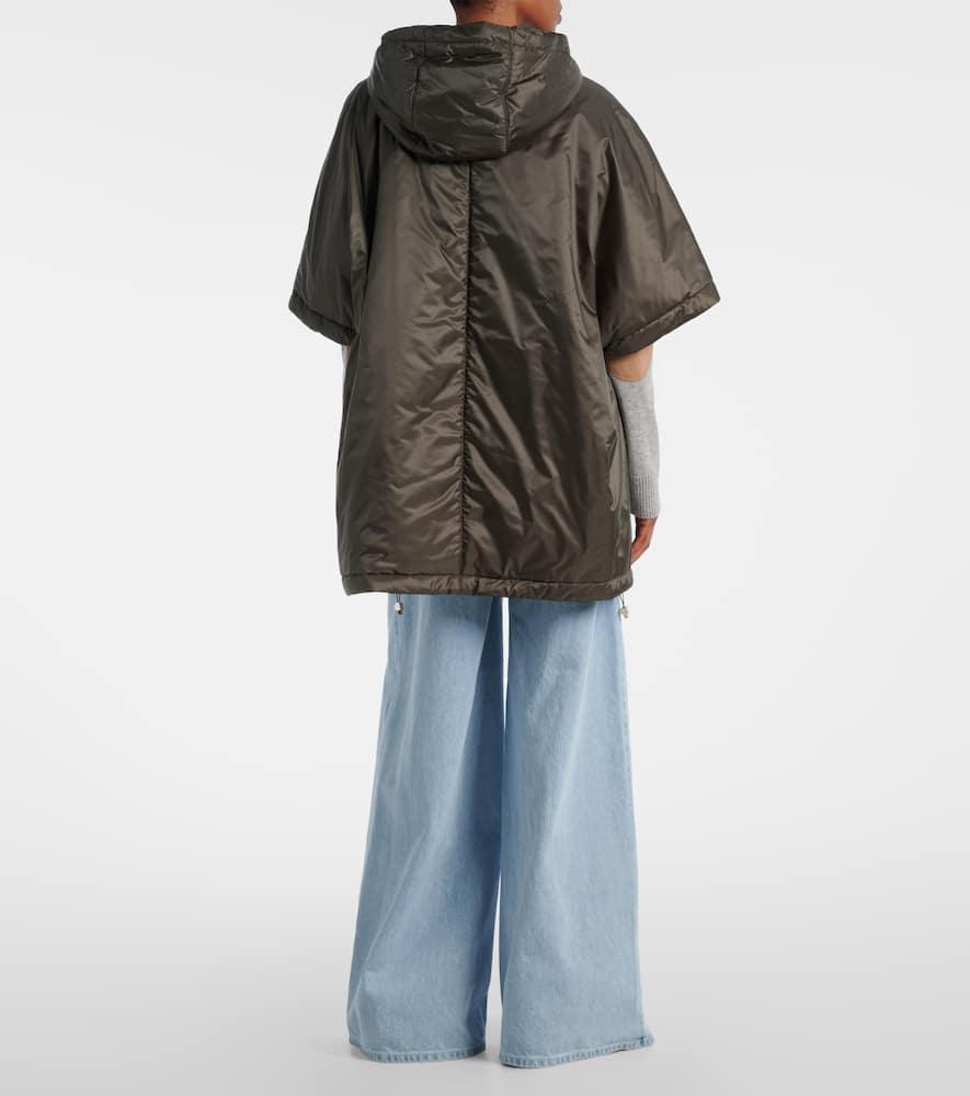 Max Mara The Cube Greenci Padded Canvas Cape in Black | Lyst