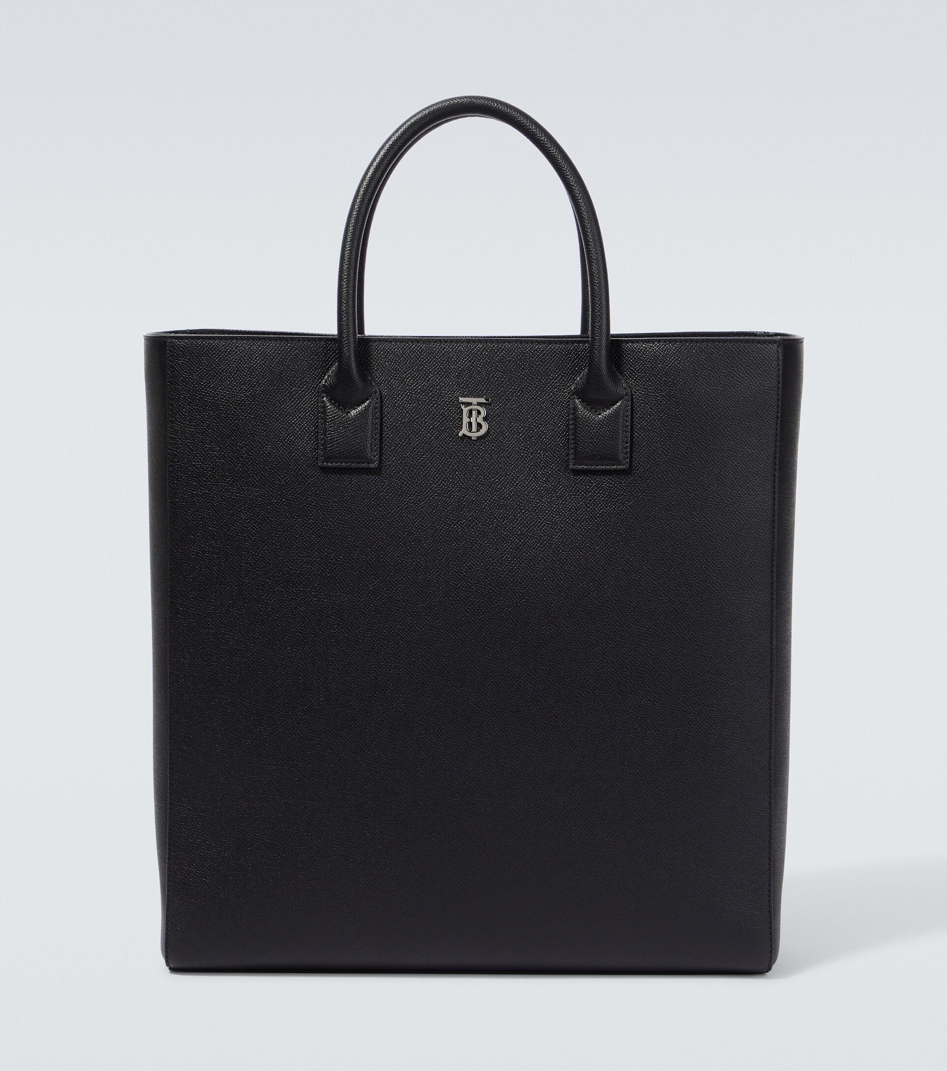 Burberry Slim Denny Leather Tote Bag in Black for Men | Lyst
