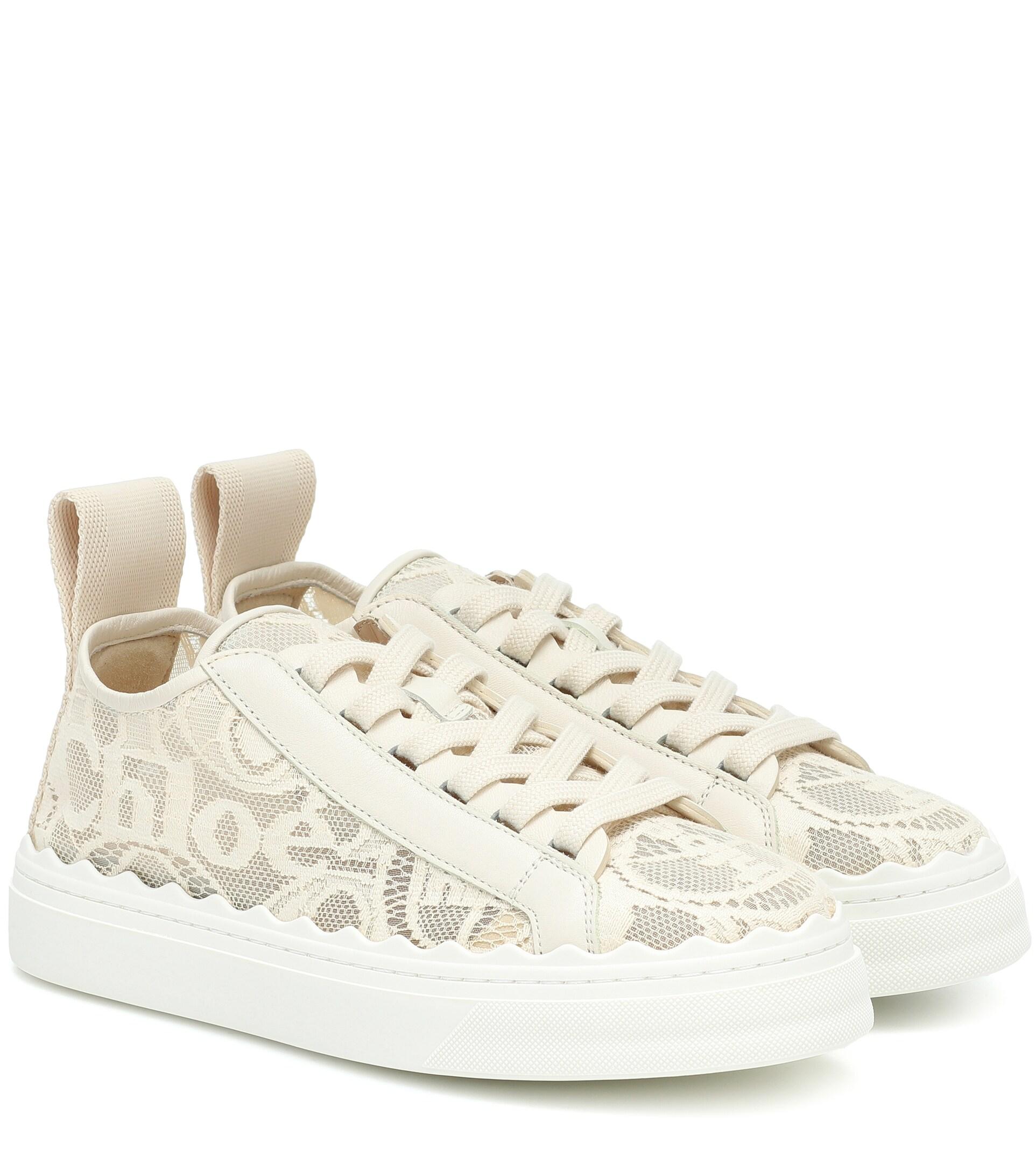 cream chloe trainers