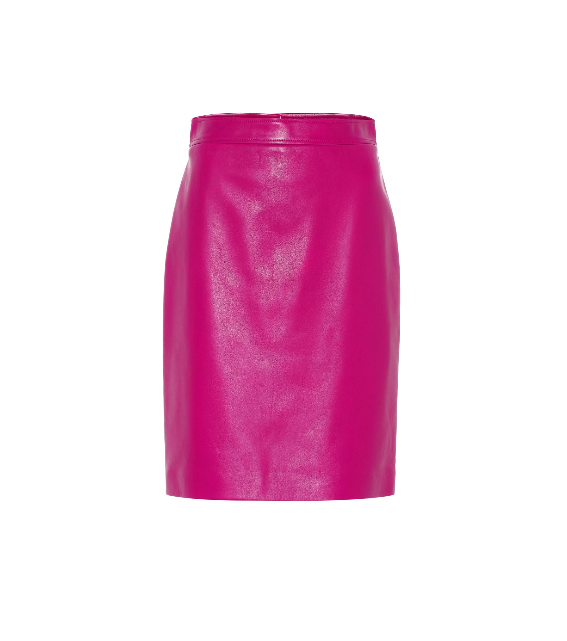Gucci Leather Pencil Skirt in Pink - Lyst
