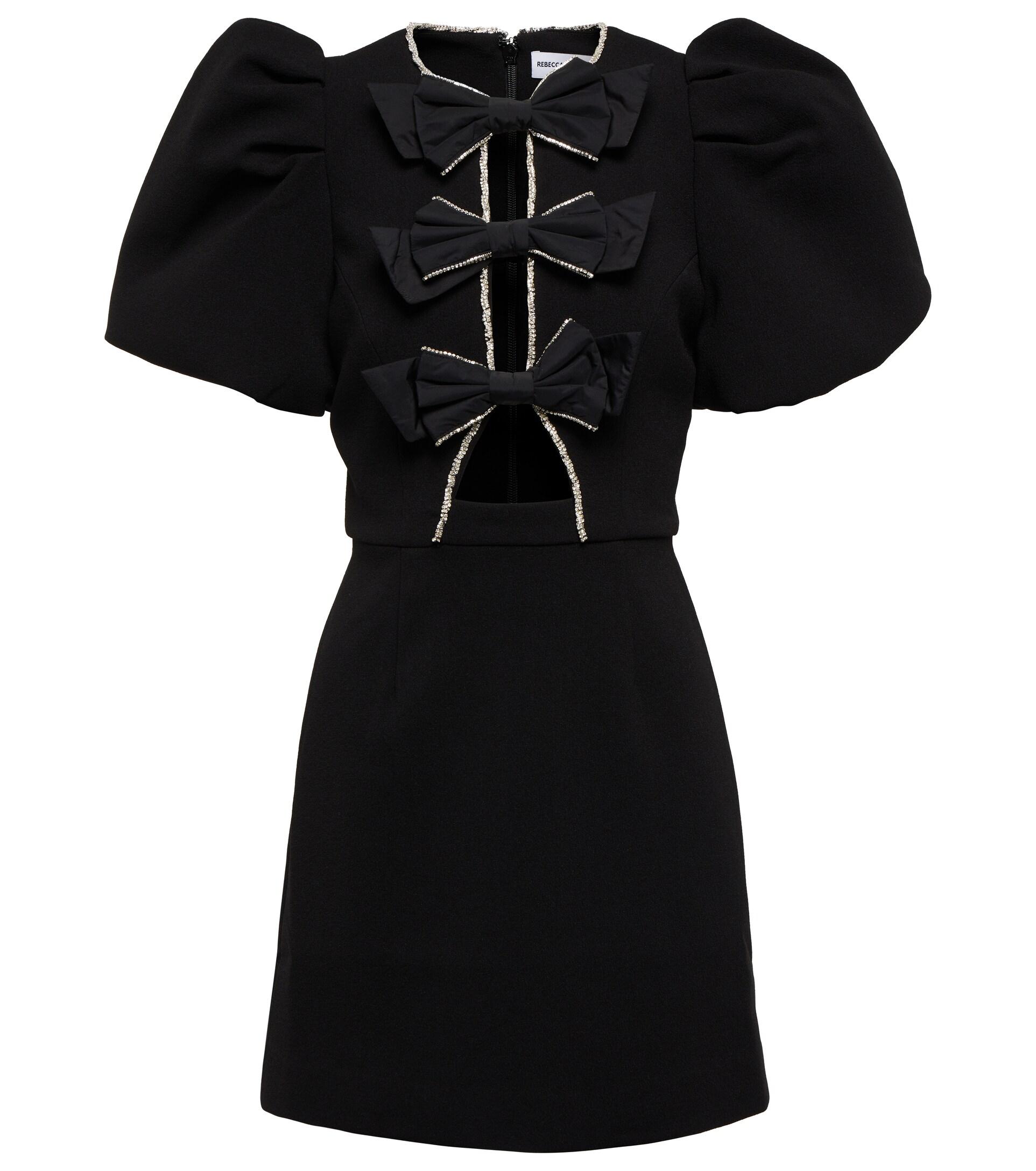Rebecca Vallance Katie Bow-trimmed Minidress in Black | Lyst