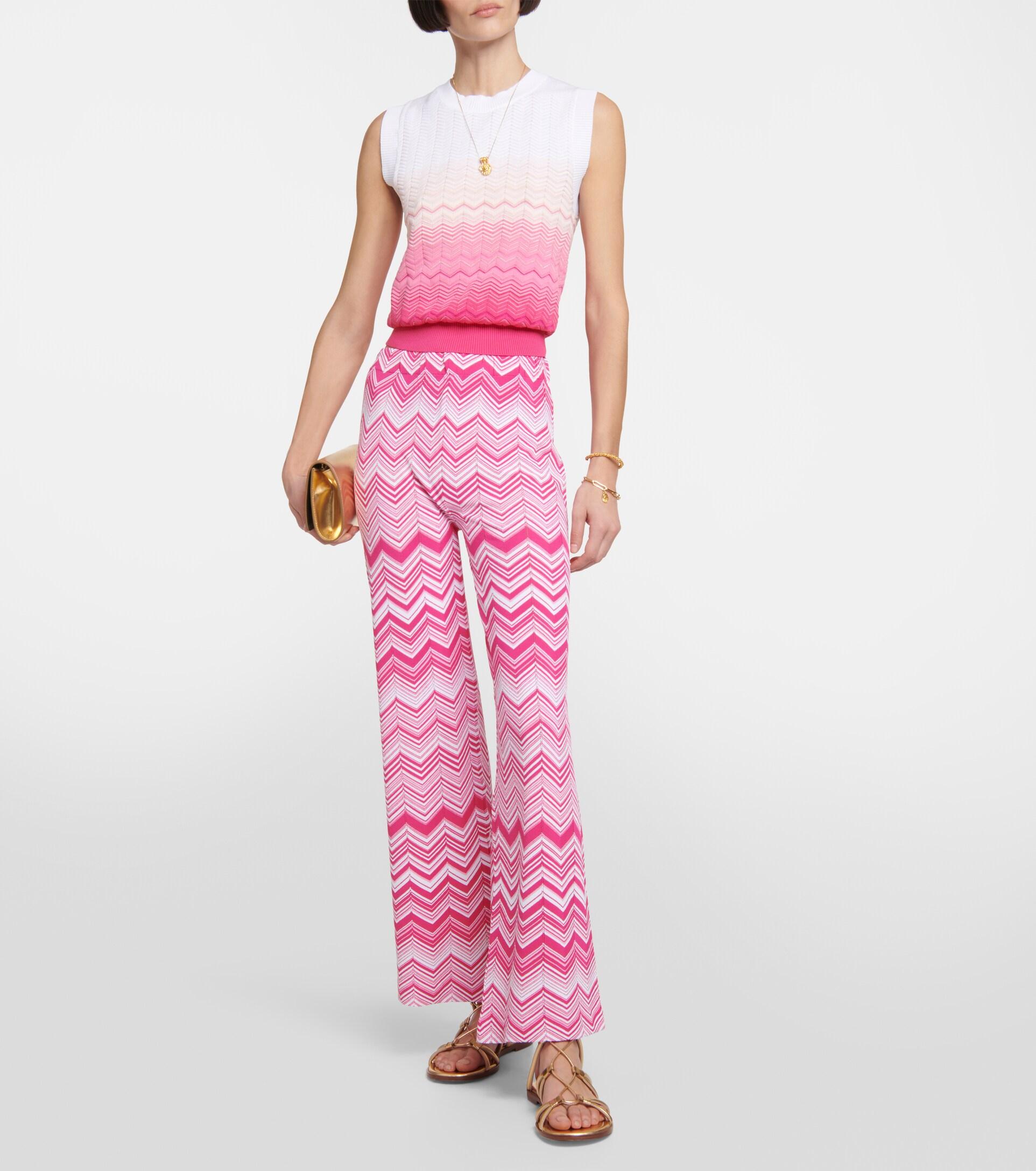 Missoni Zig-zag Knit High-rise Pants in Pink | Lyst