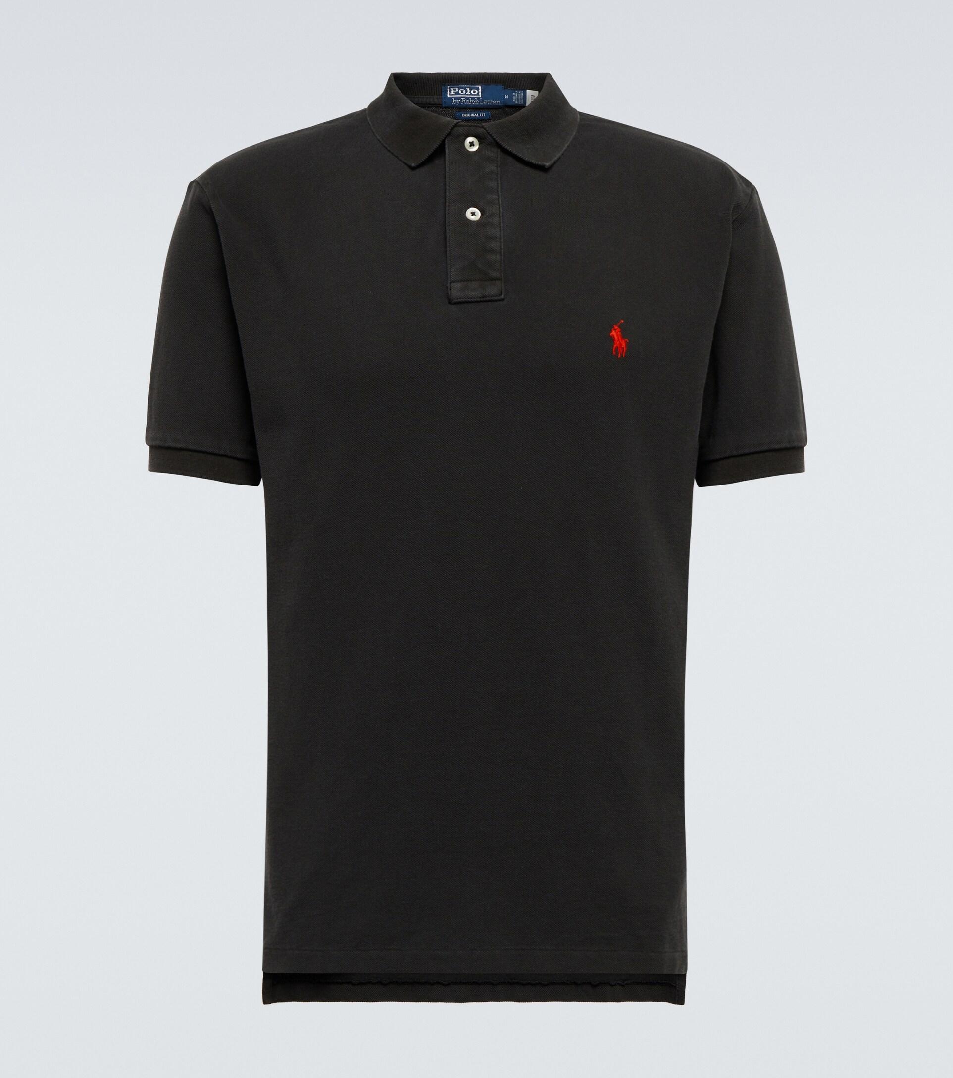 Polo Ralph Lauren Embroidered Cotton Pique Polo Shirt in Black for Men |  Lyst
