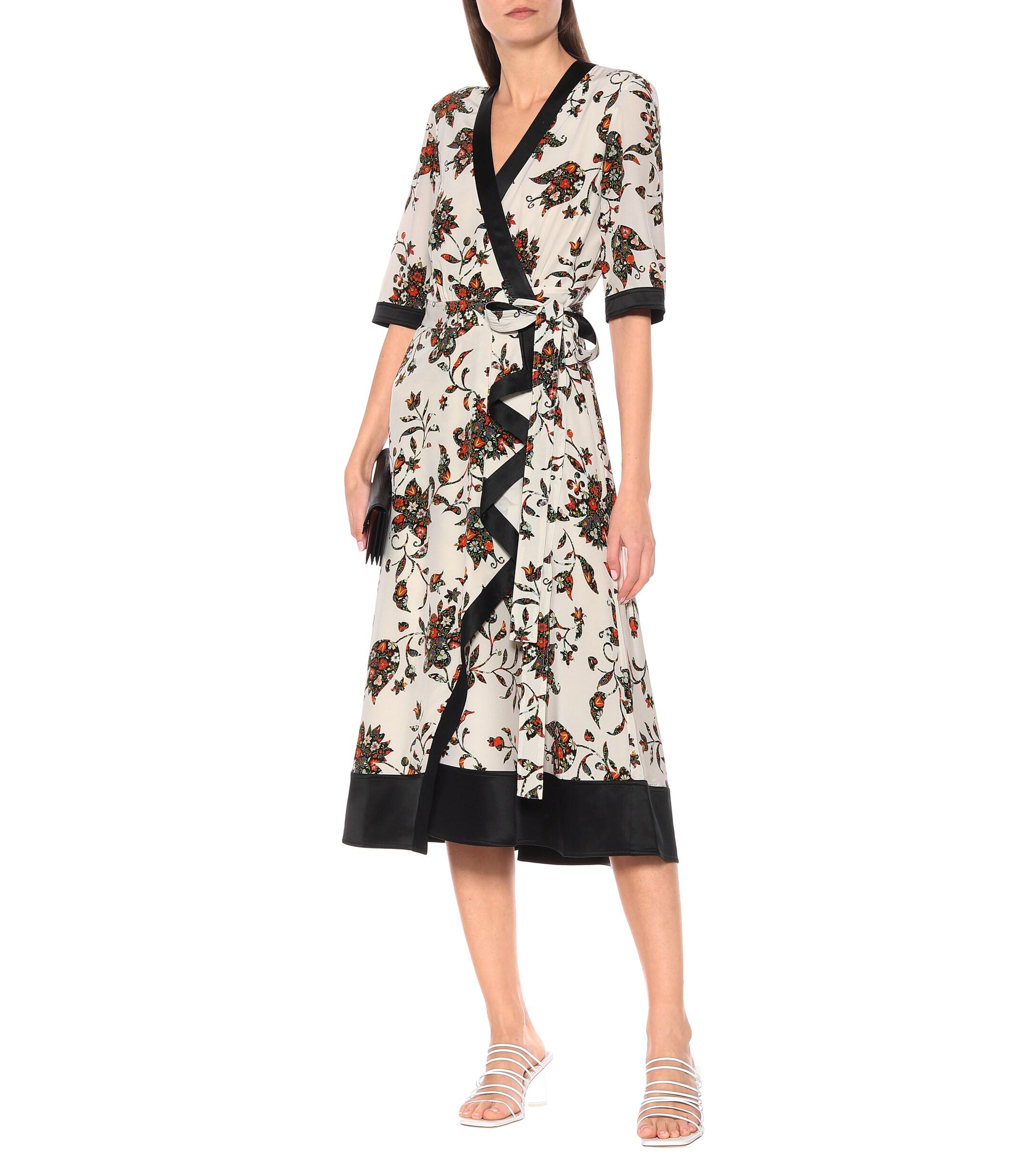 Tory Burch Floral Silk Midi Wrap Dress - Save 54% - Lyst